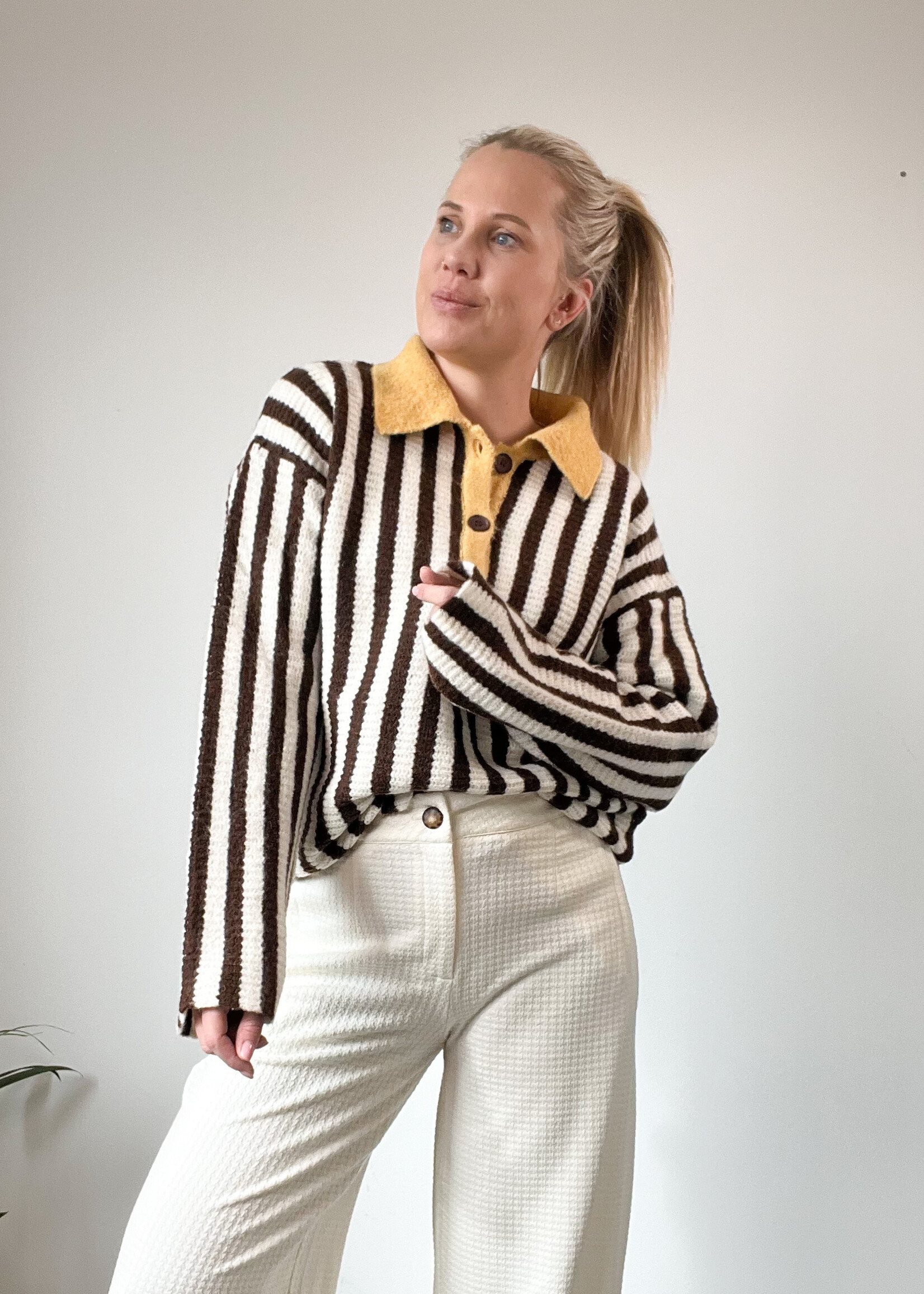 STRIPES WITH YELLOW POLO JUMPER