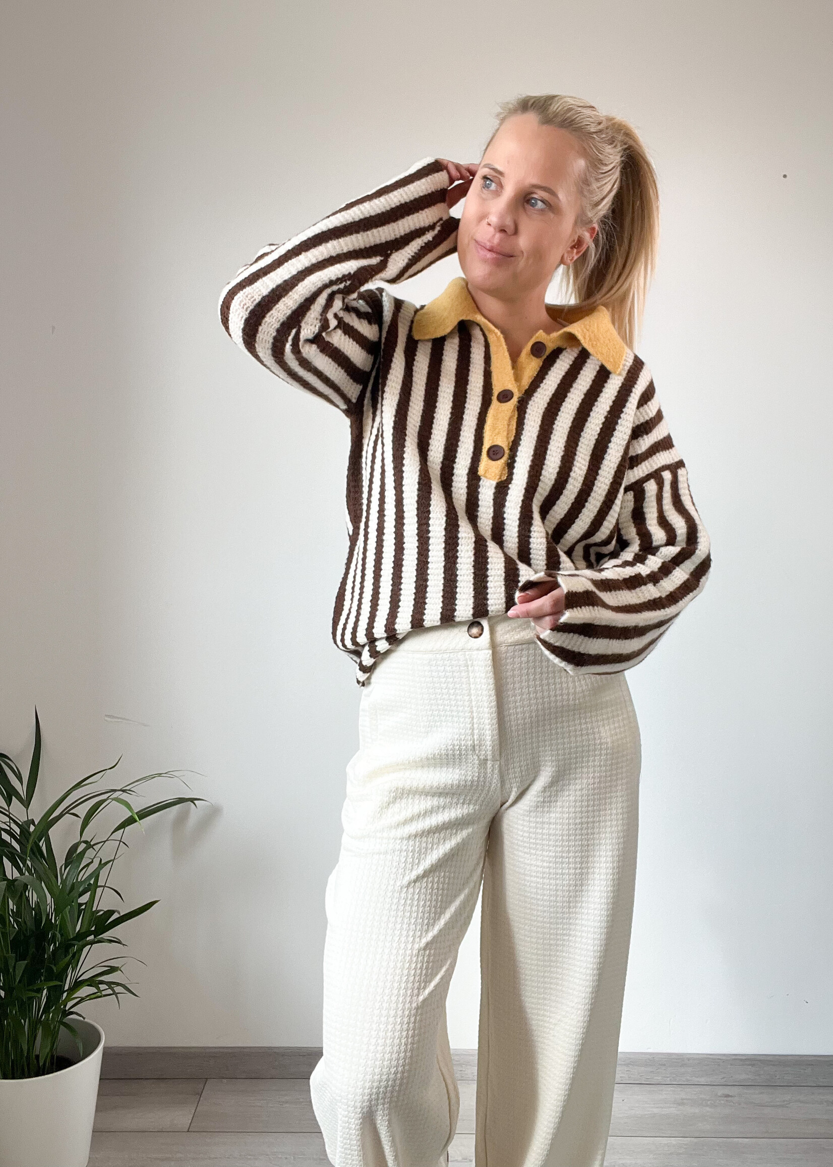 STRIPES WITH YELLOW POLO JUMPER