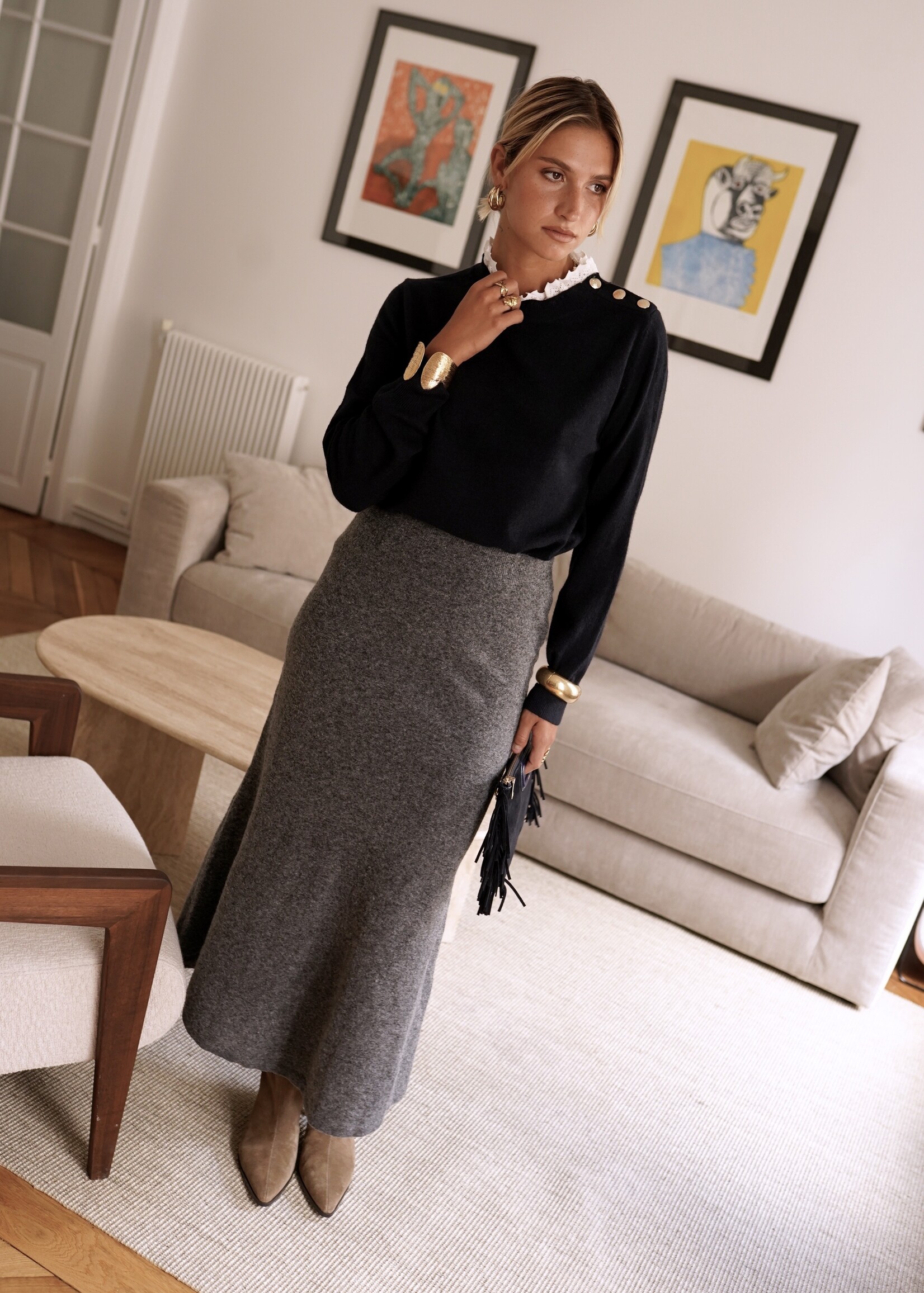 FONCE GREY SKIRT one size