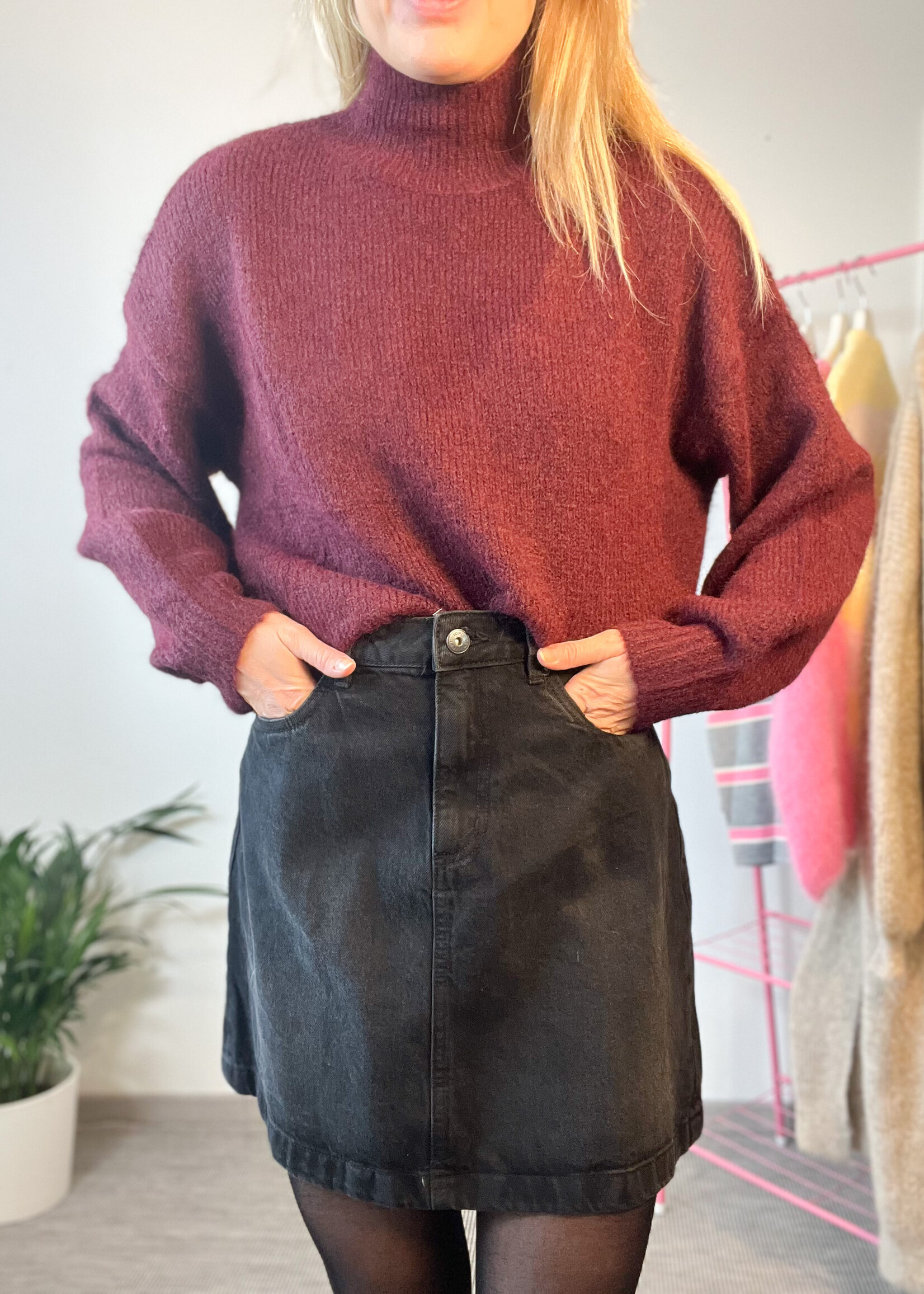 BURGUNDY  ANNA KNIT one size