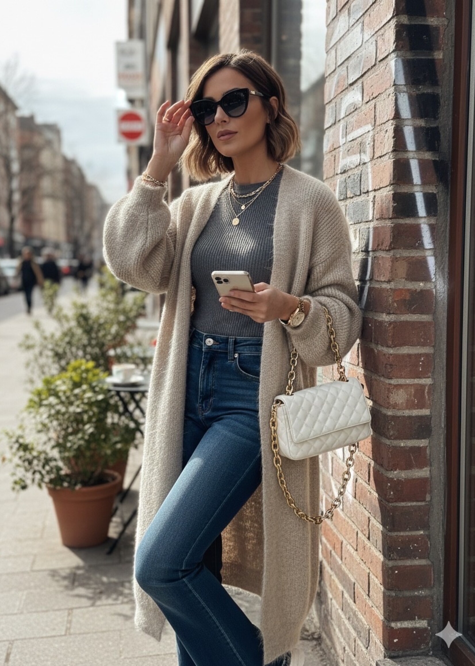 TAUPE CARDIGAN one size