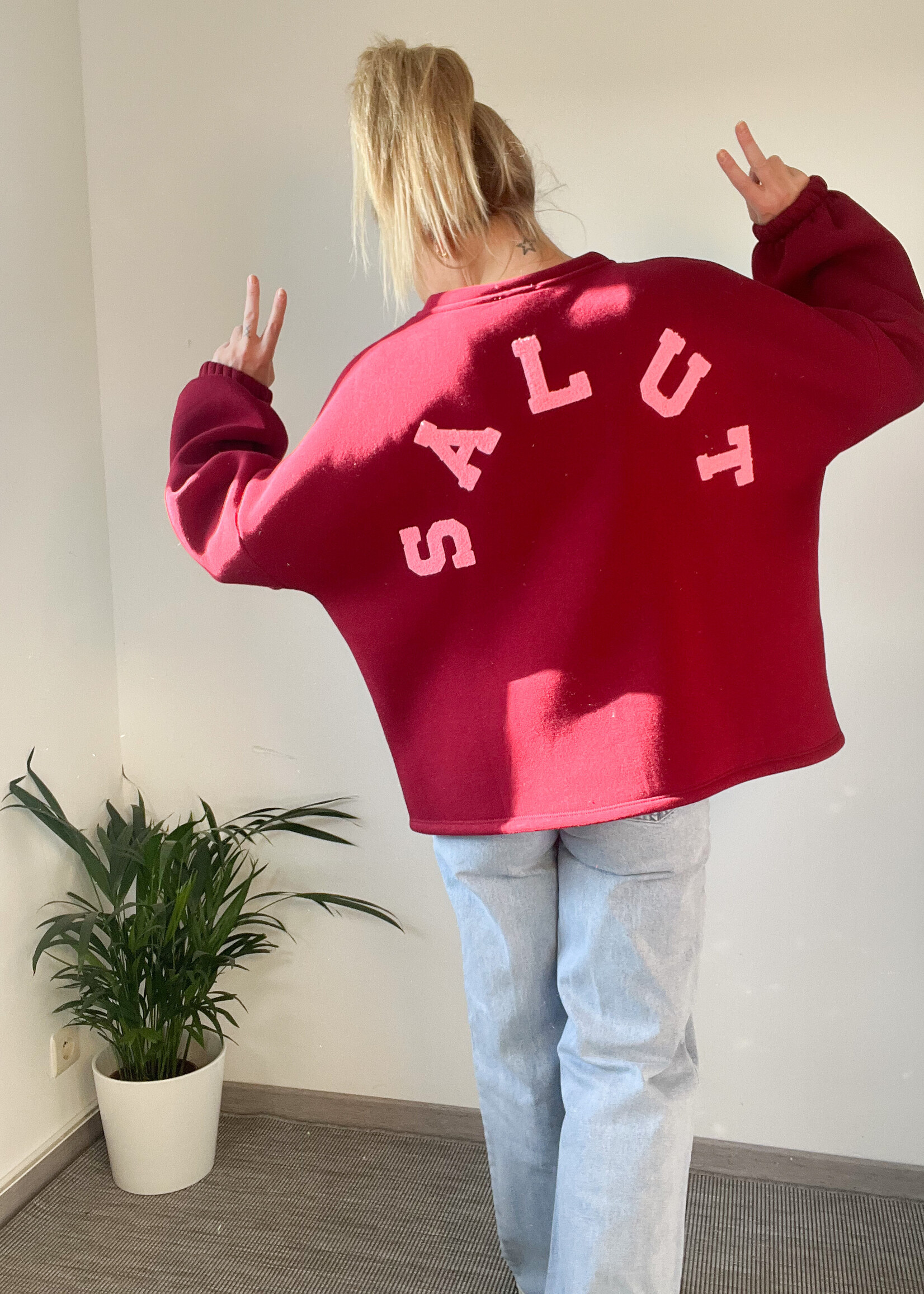 SALUT SWEATER BURGUNDY one size