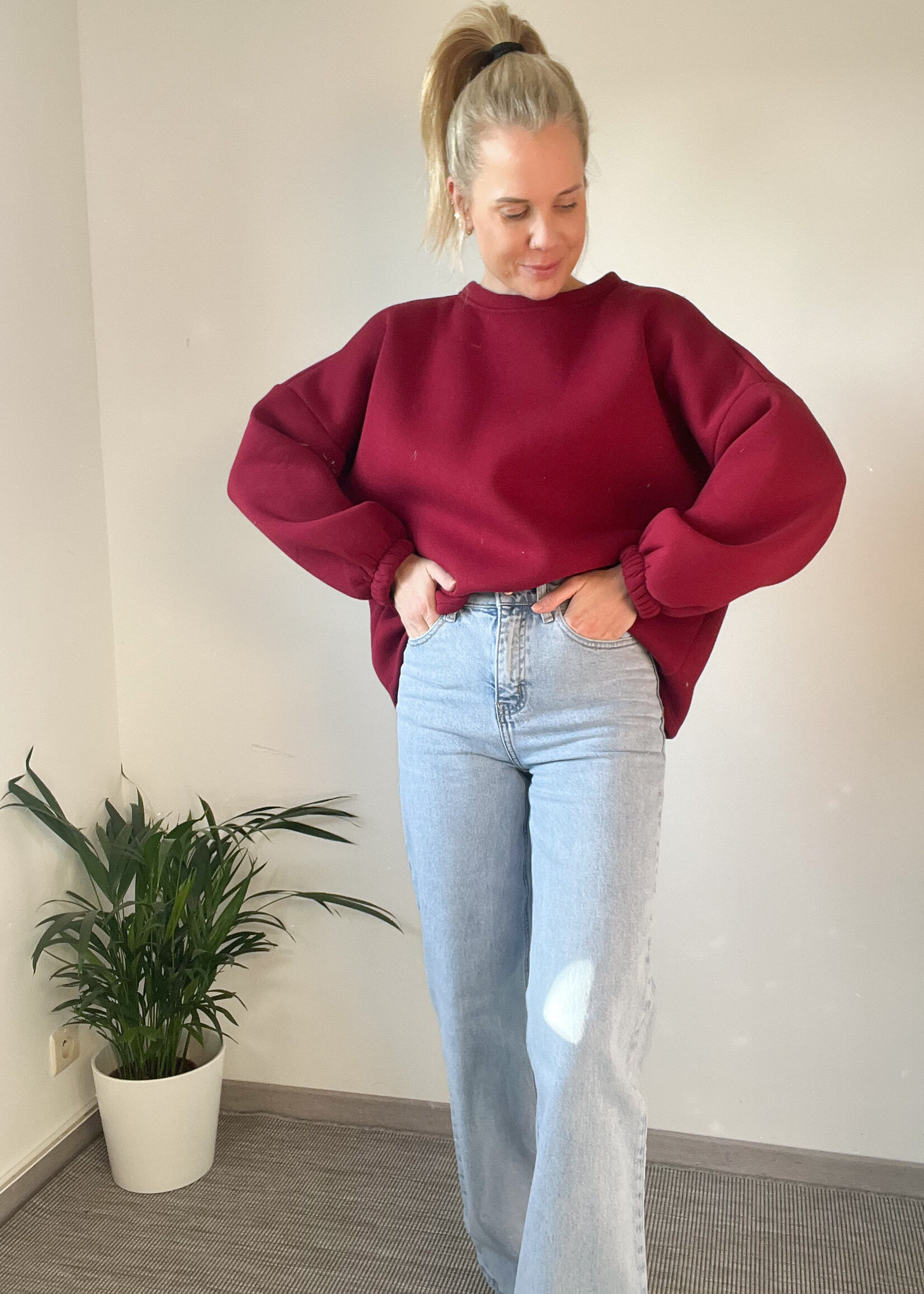 SALUT SWEATER BURGUNDY one size