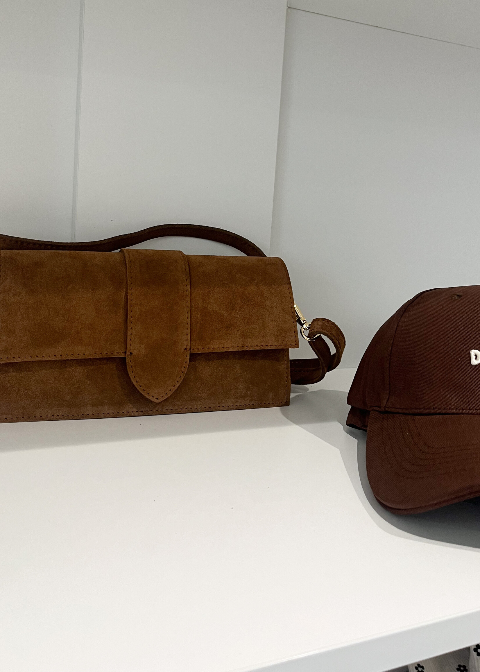 SUEDE CAMEL BAG