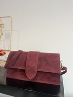 BURGUNDY SUEDE BAG