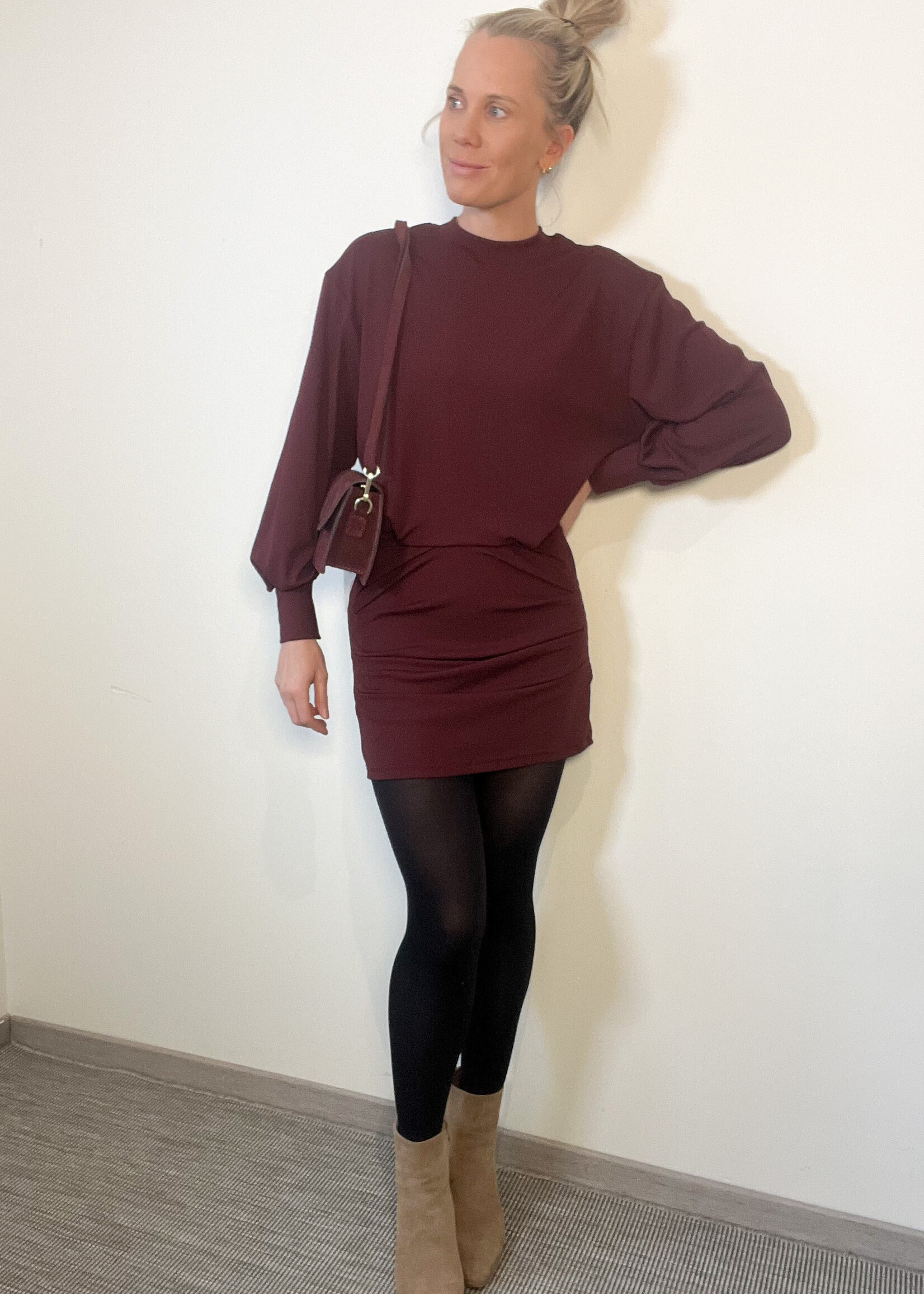 BURGUNDY KRISTINA DRESS