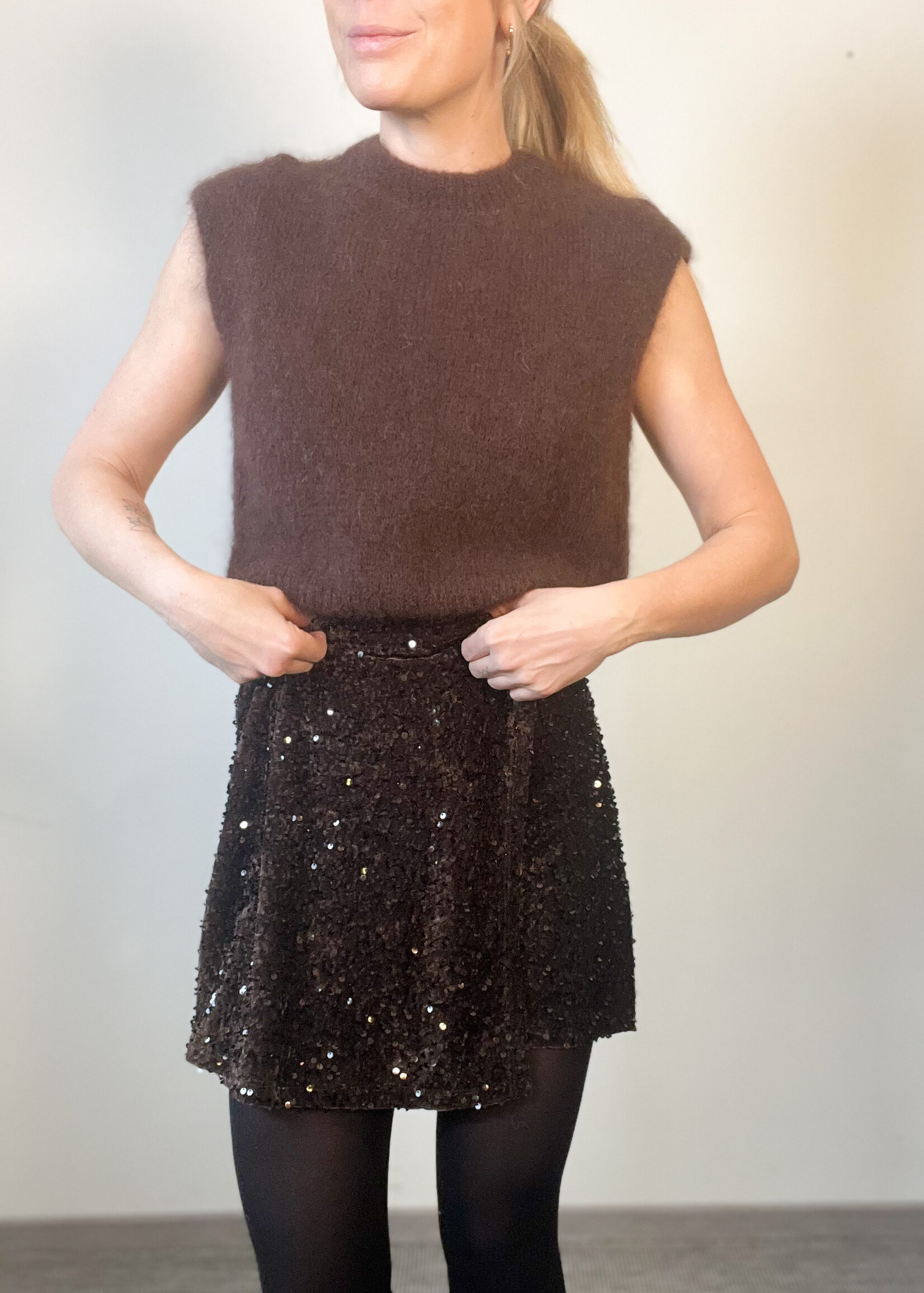 CHOCO MOHAIR KNIT TOP one size