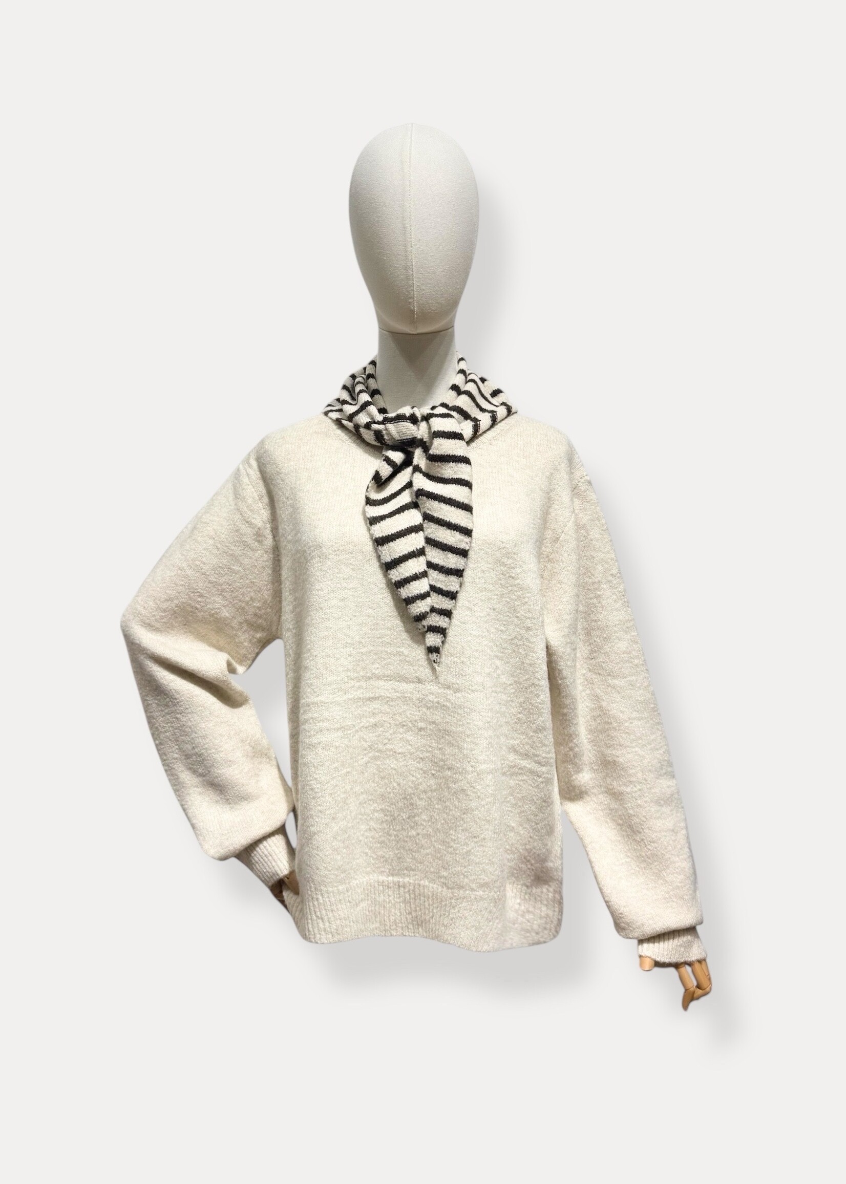 ELLA KNIT BEIGE WITH SCARF one size