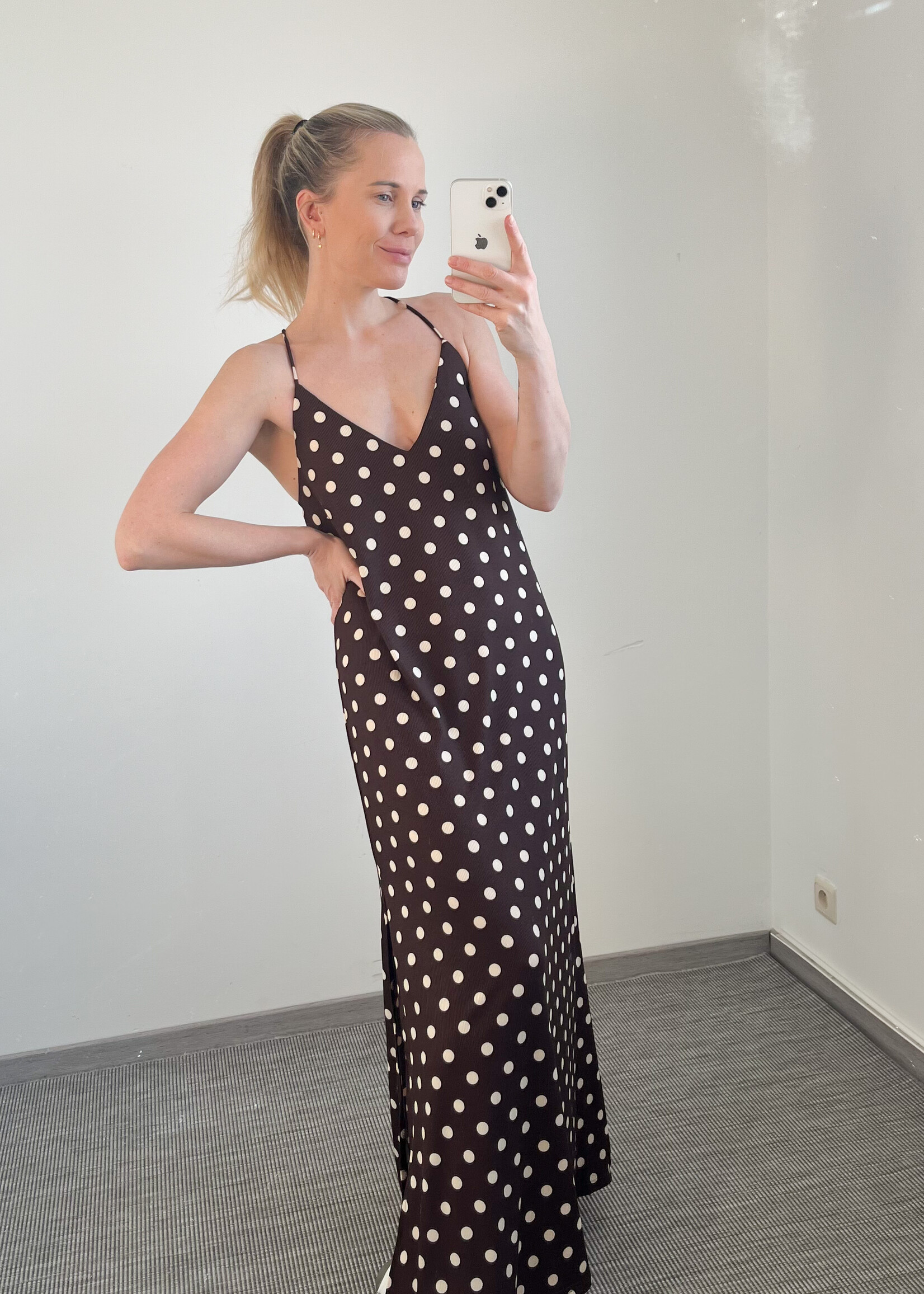 BROWN DOTS DRESS
