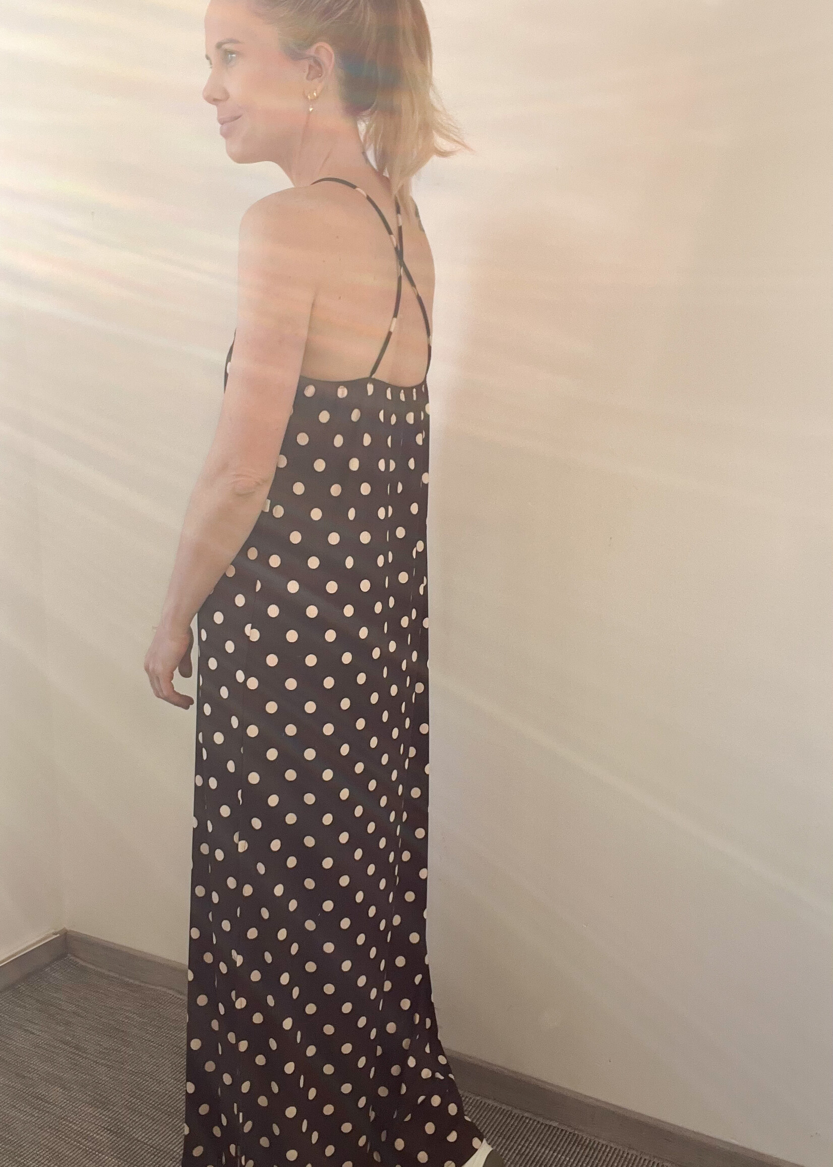 BROWN DOTS DRESS