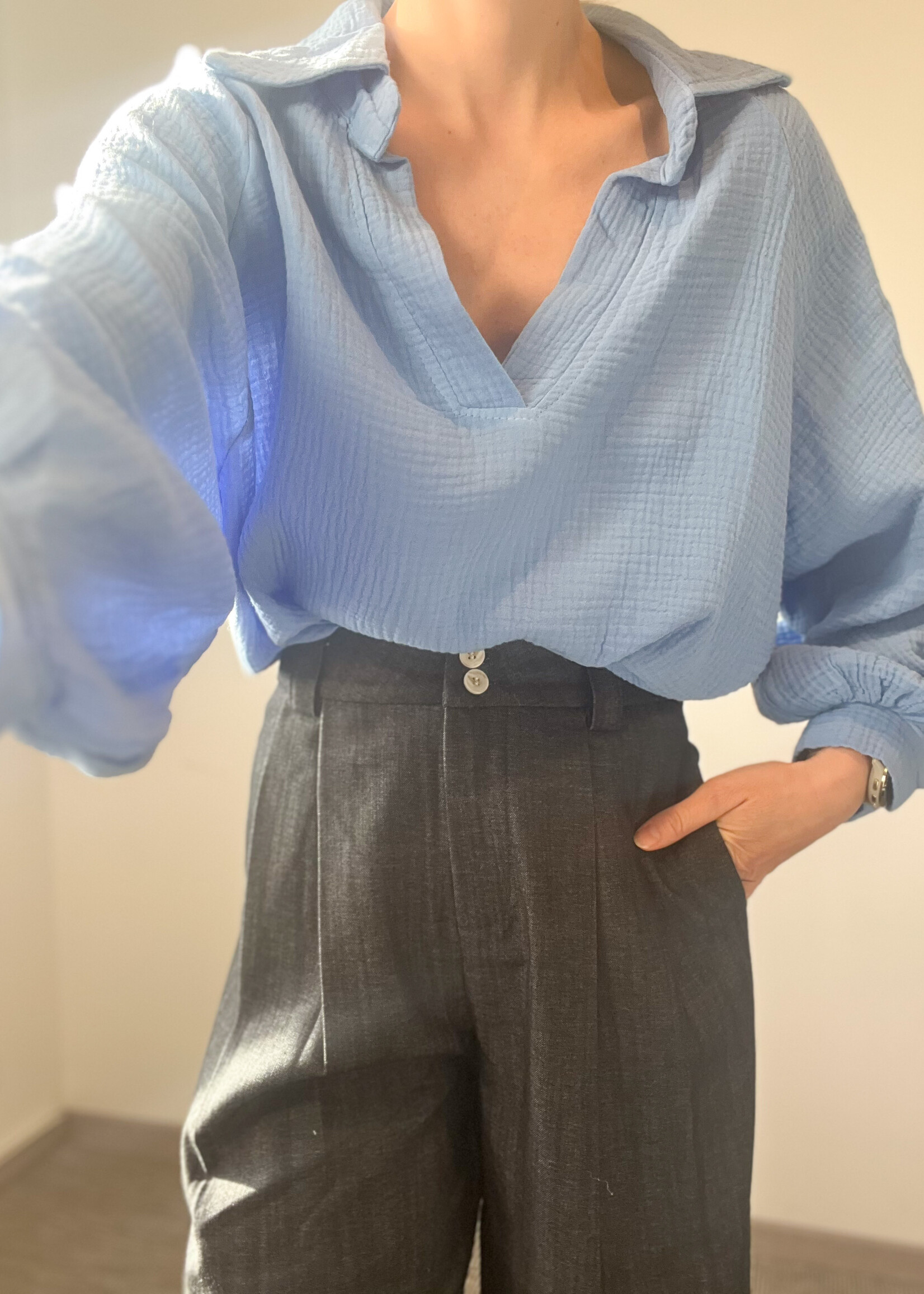 TETRA BLUE BLOUSE One size