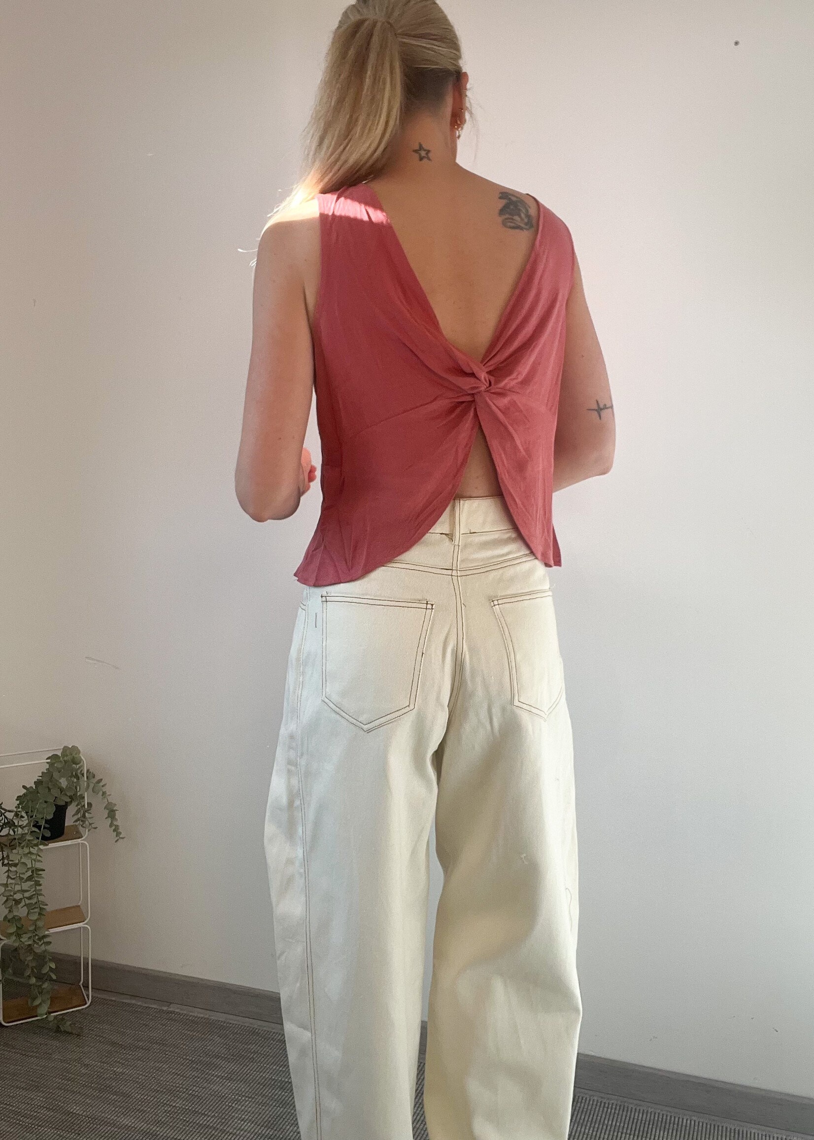 FEMKE TOP LINNEN TERRACOTTA