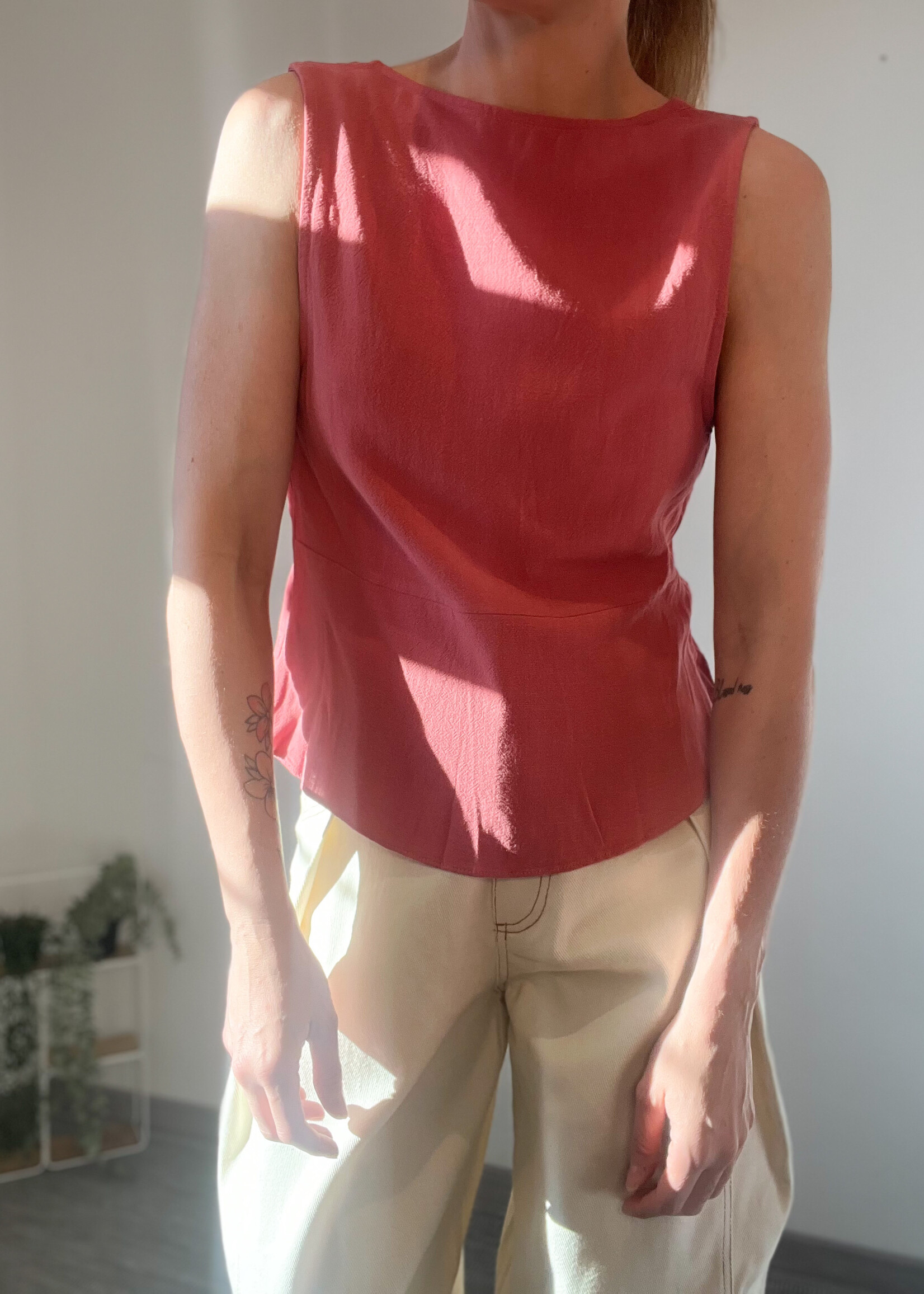 FEMKE TOP LINNEN TERRACOTTA