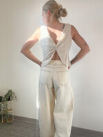 FEMKE LINNEN TOP BEIGE