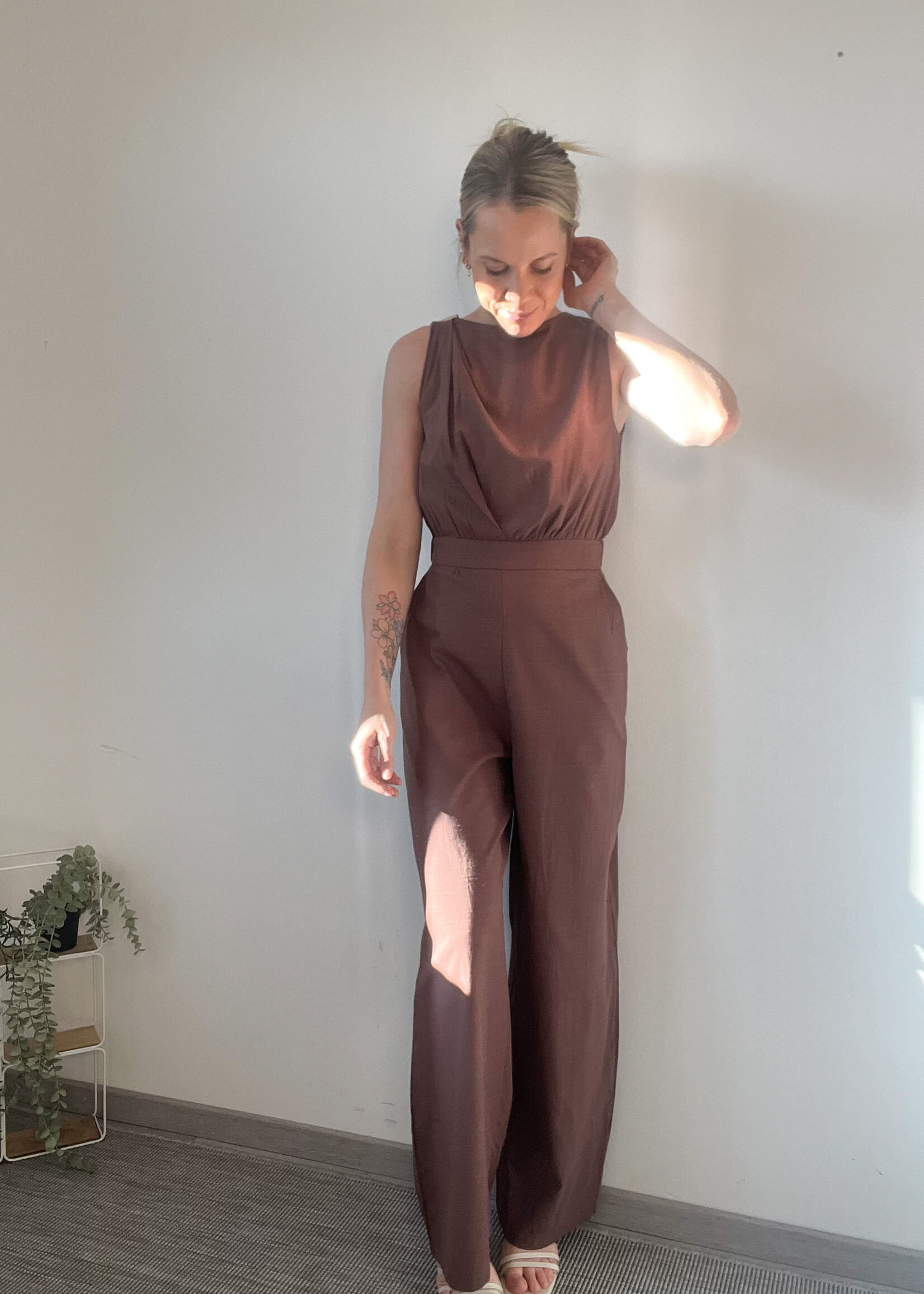 BROWN MILS JUMPSUIT