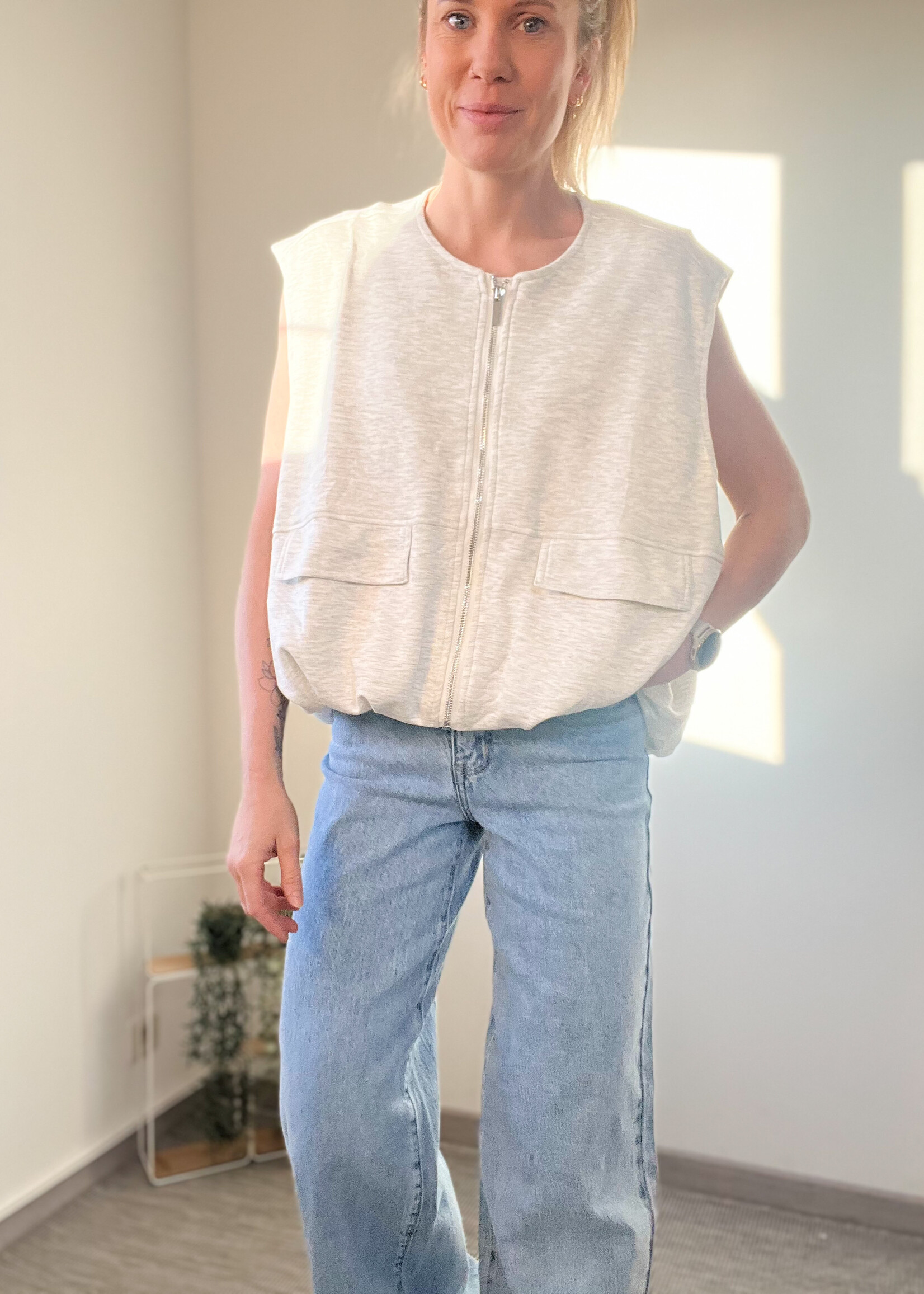 GREY KARRI TOP One size