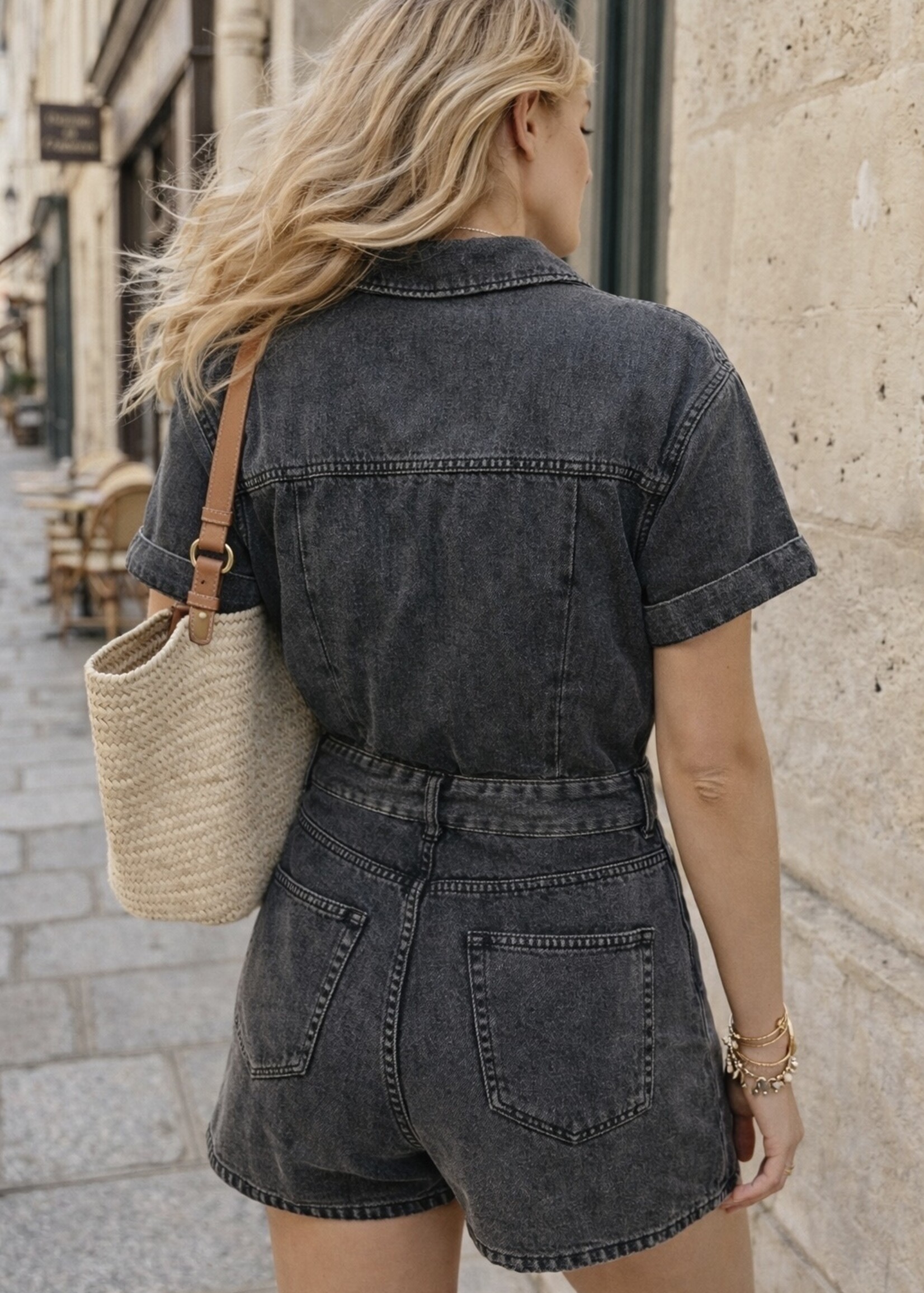 GREY DENIM PLAYSUIT