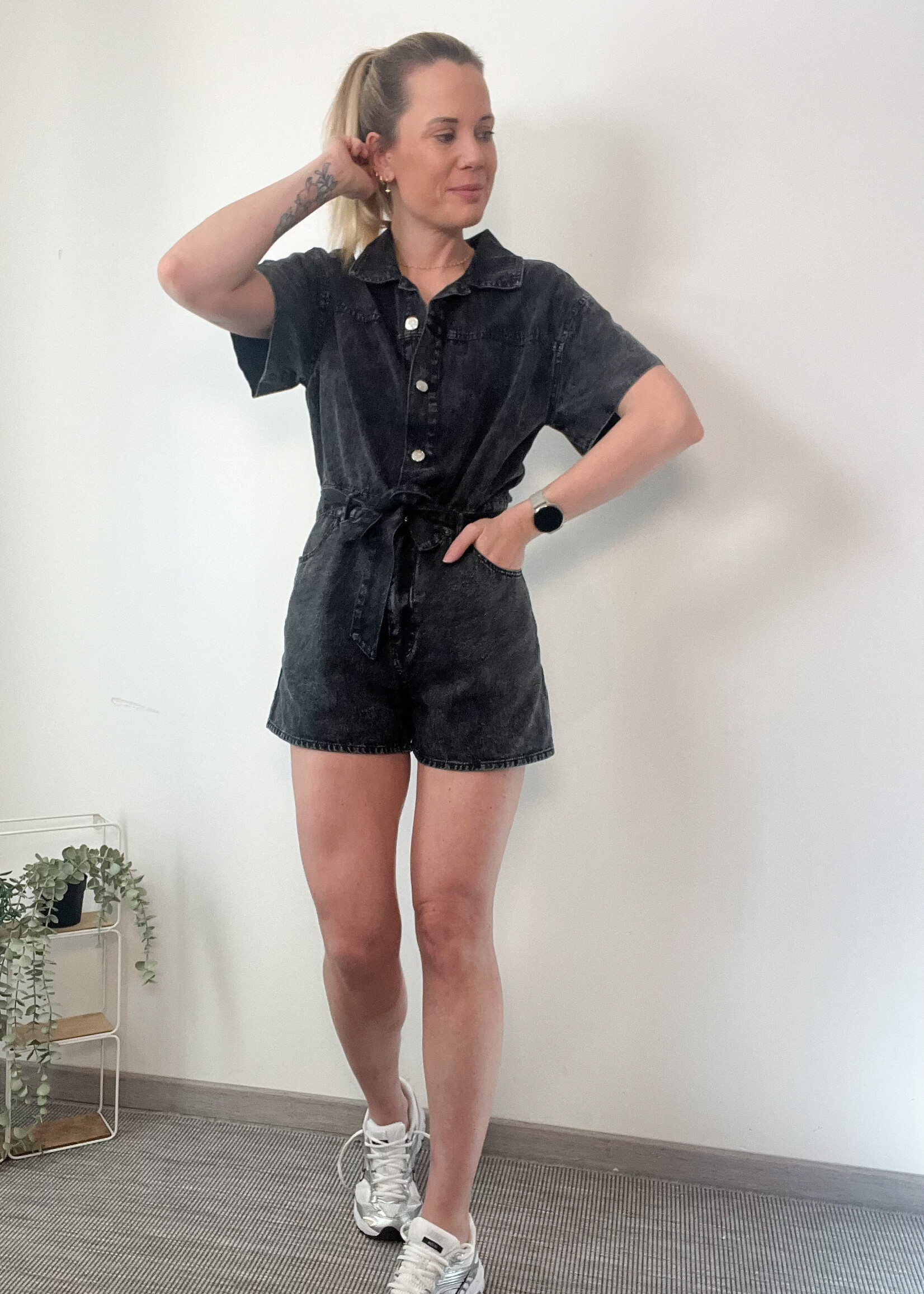 GREY DENIM PLAYSUIT