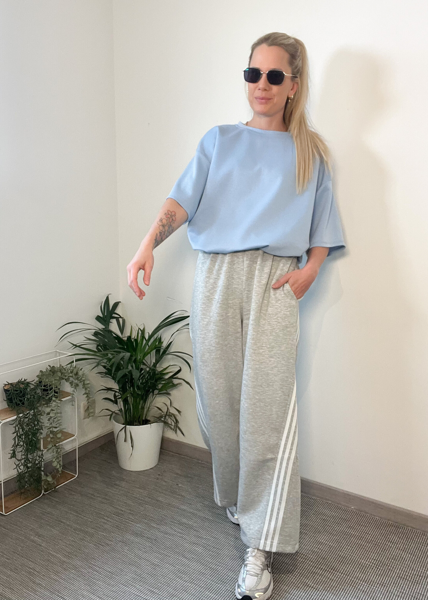 BLUE HARLOW TOP One size