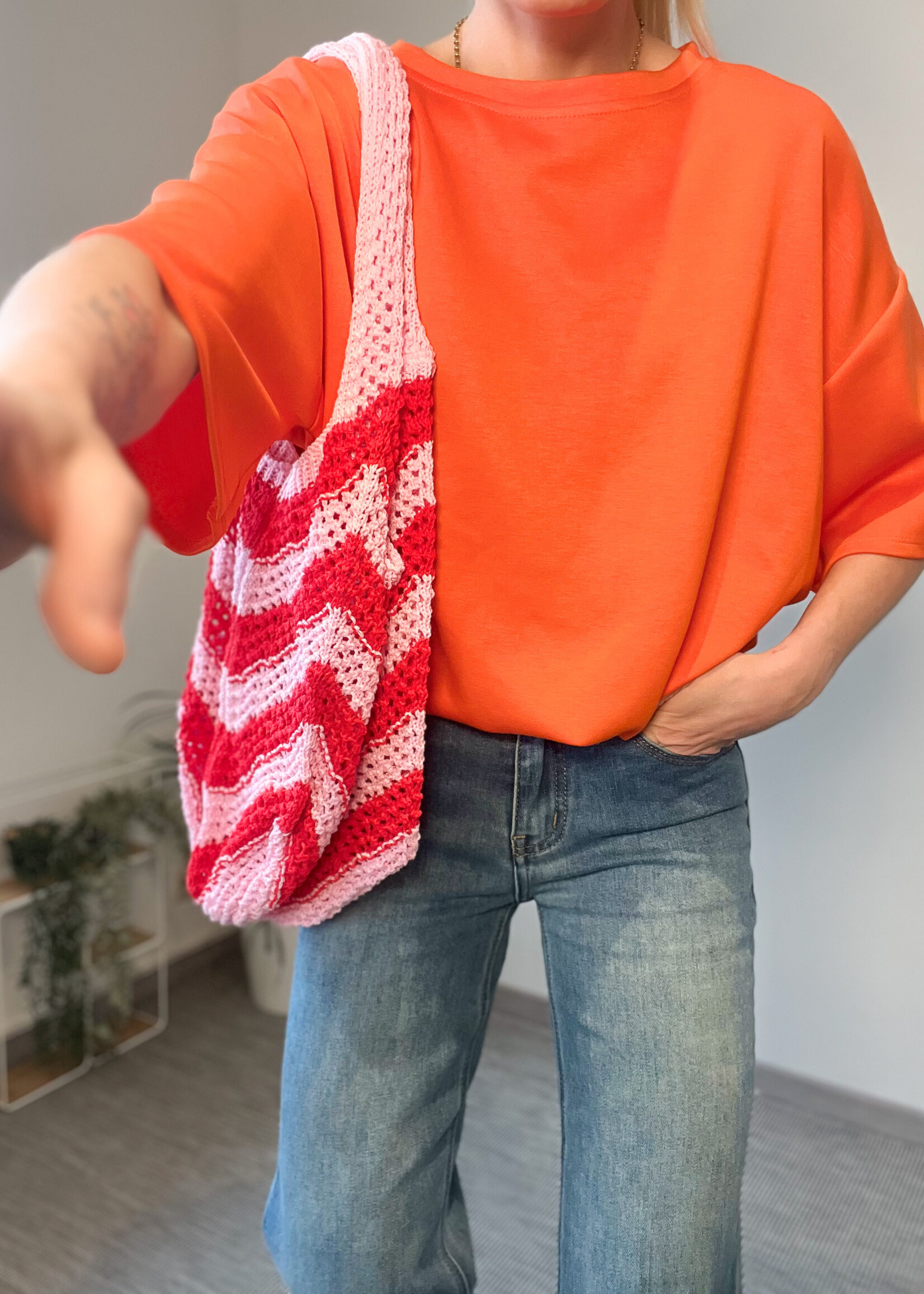 ORANGE HARLOW TOP One size