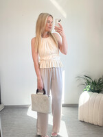 CHAMPAGNE SATIN PANTS