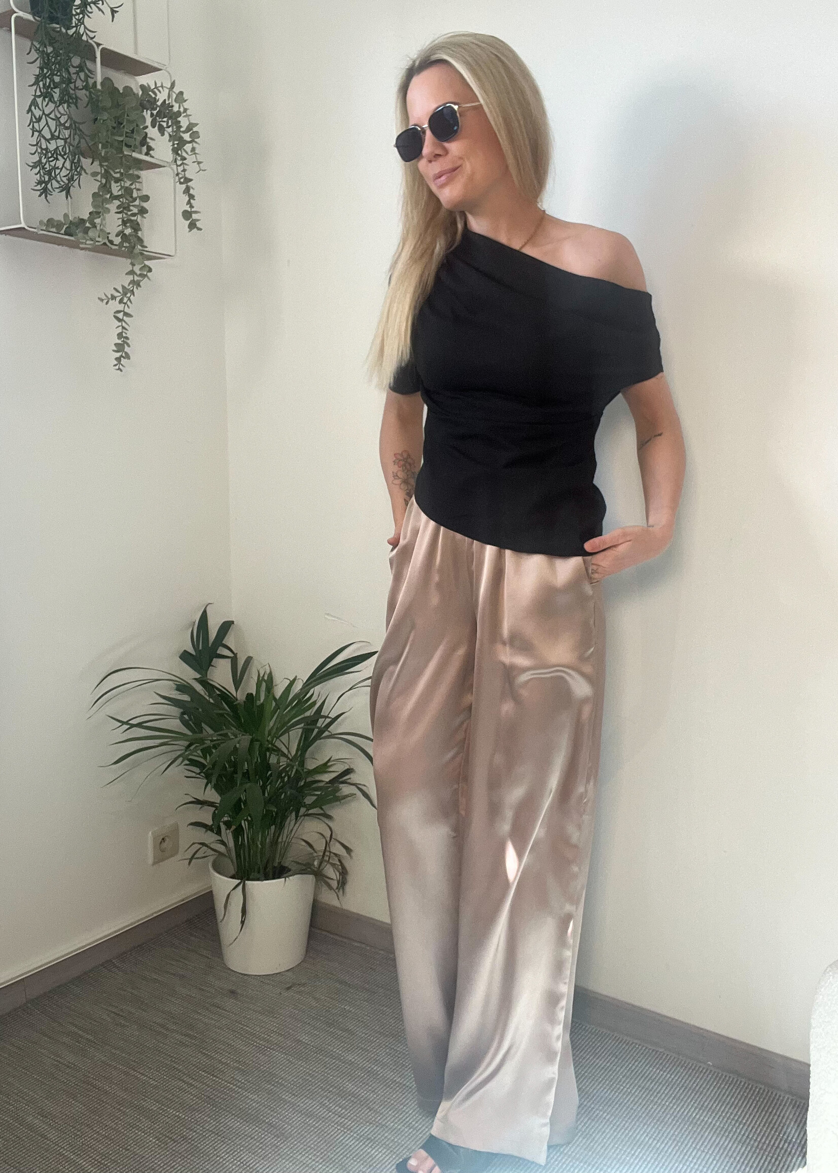 MOCHA SATIN PANTS