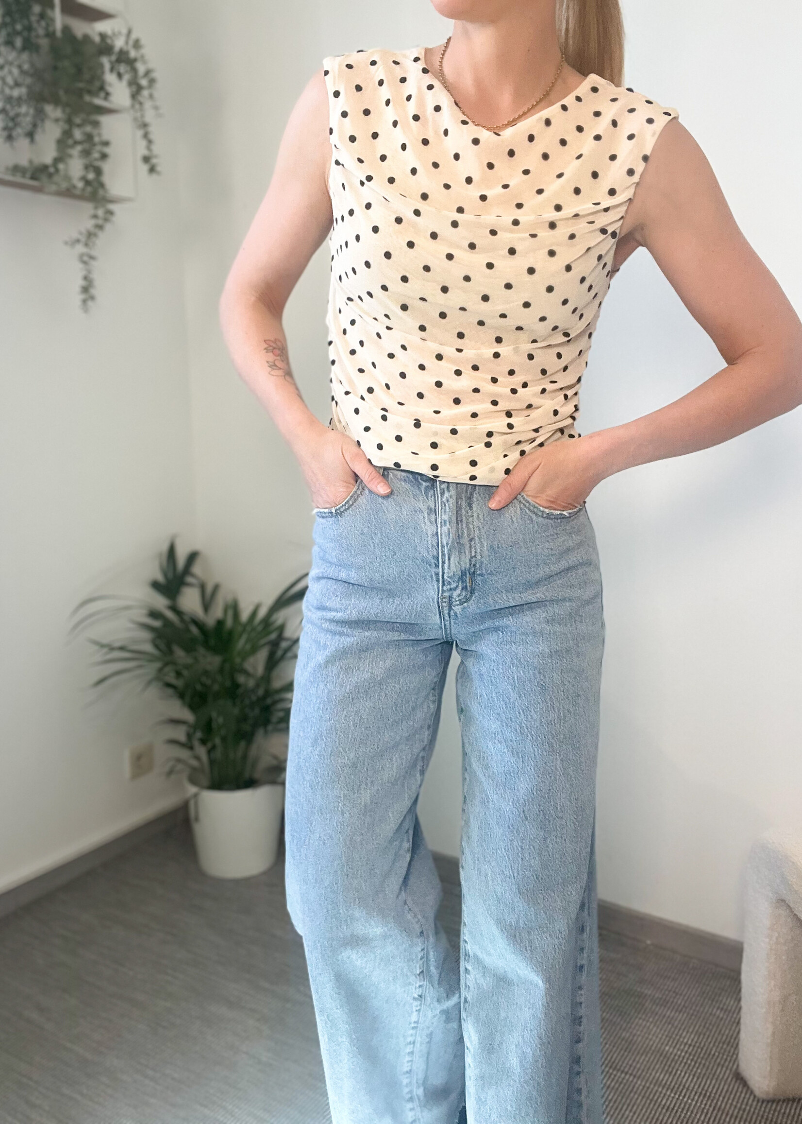 DOTS MESH TOP one size