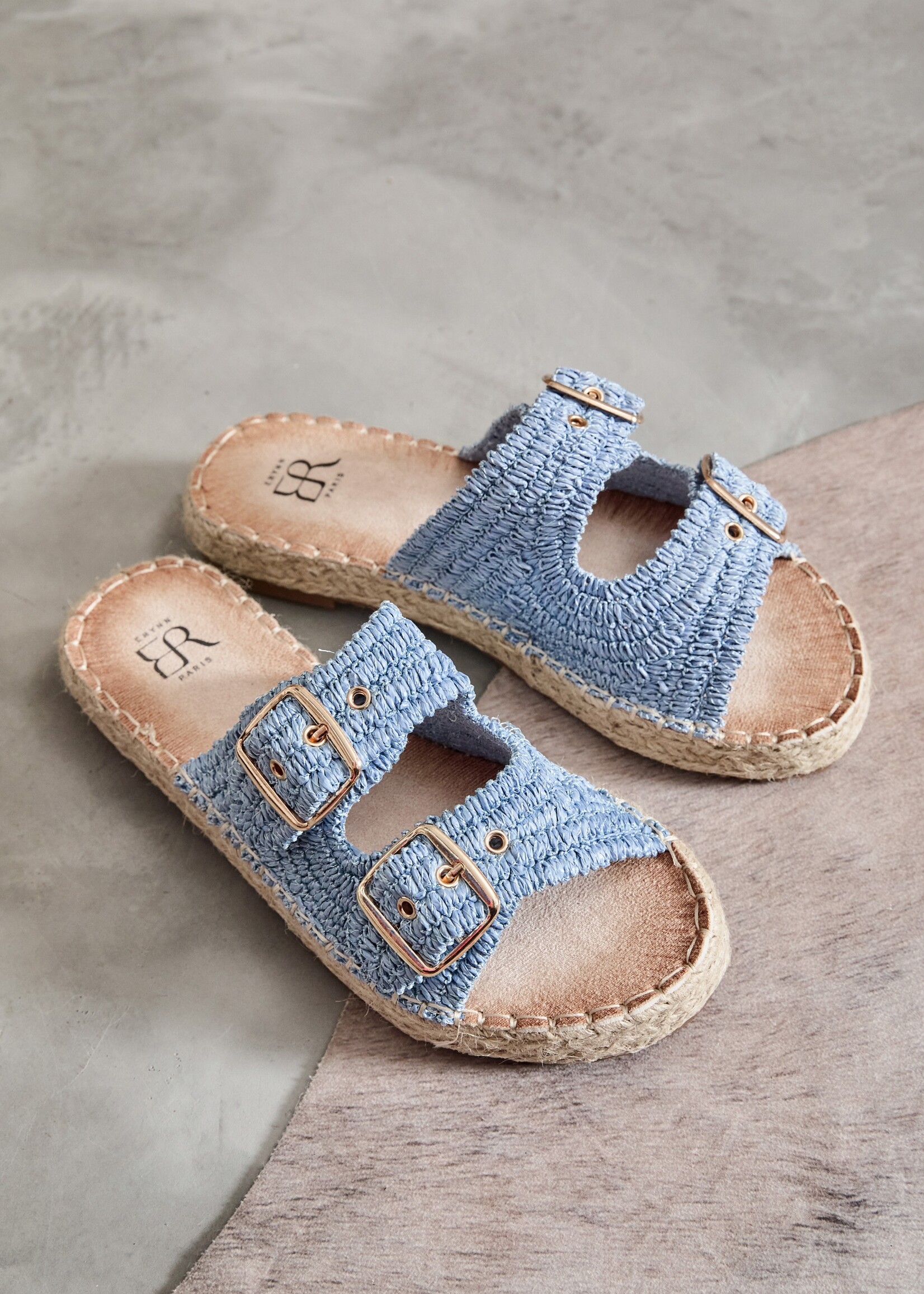 CARO BLUE SLIPPERS