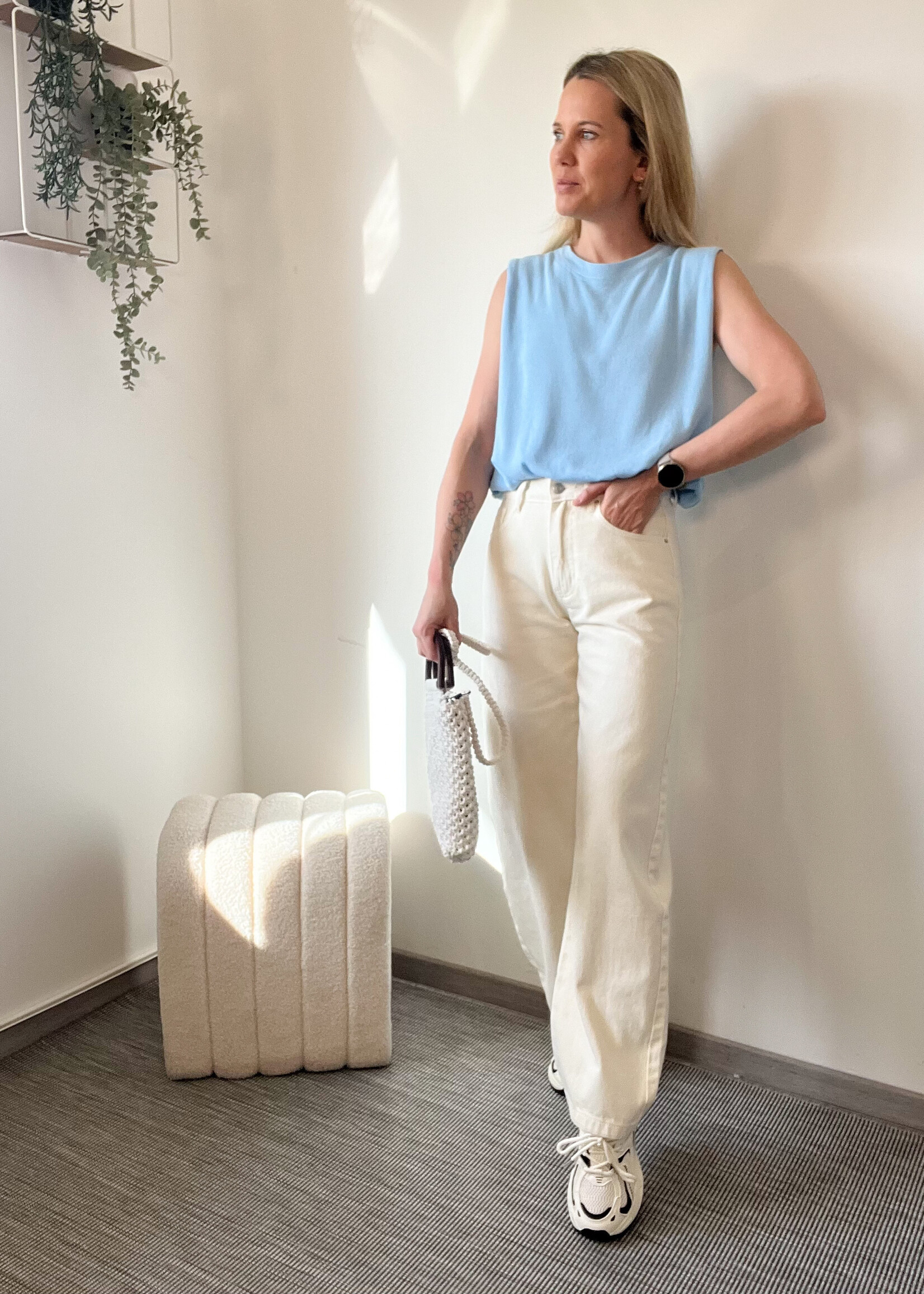 IVORY DENIM PANTS