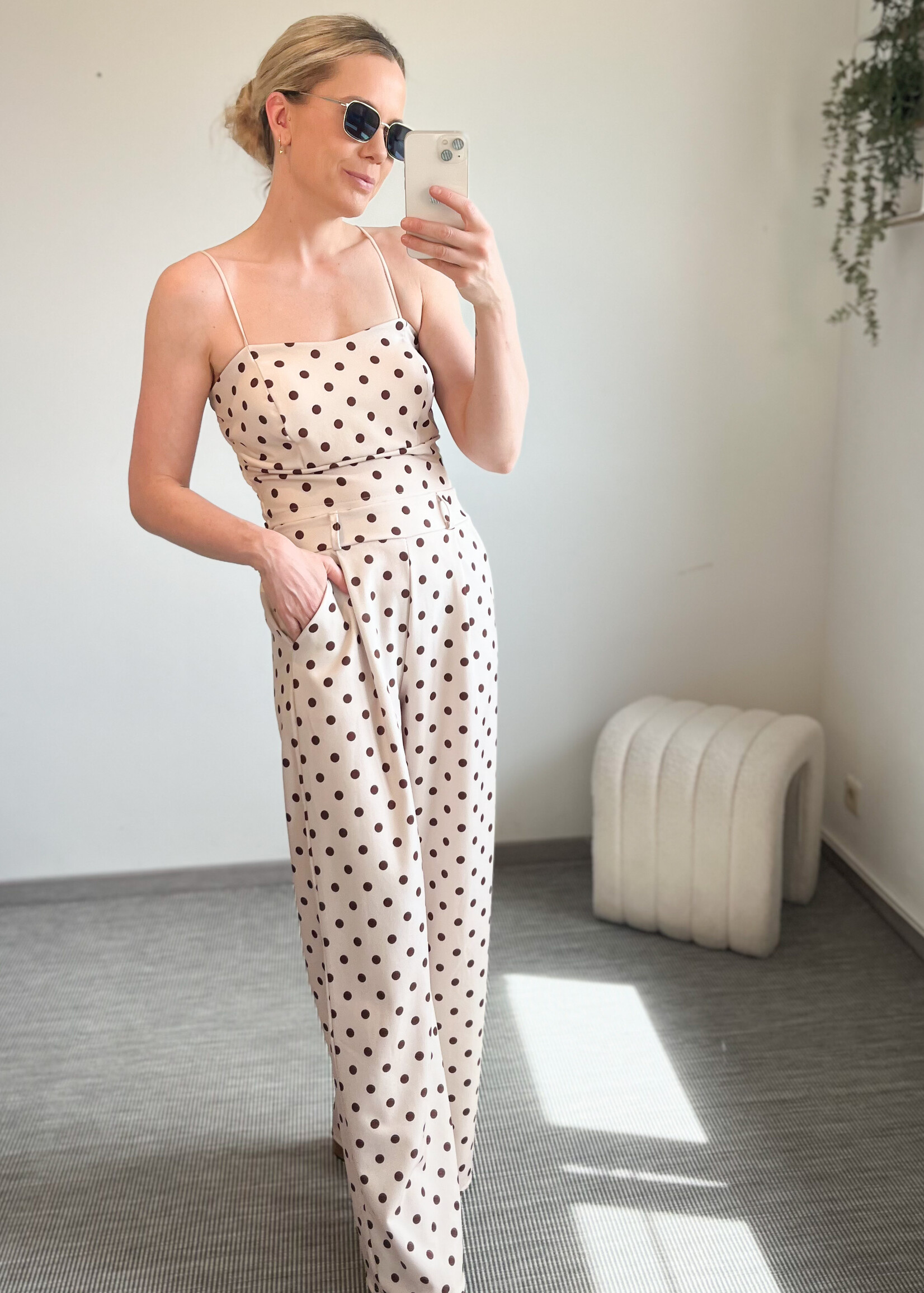 DOTS PANTS BEIGE one size