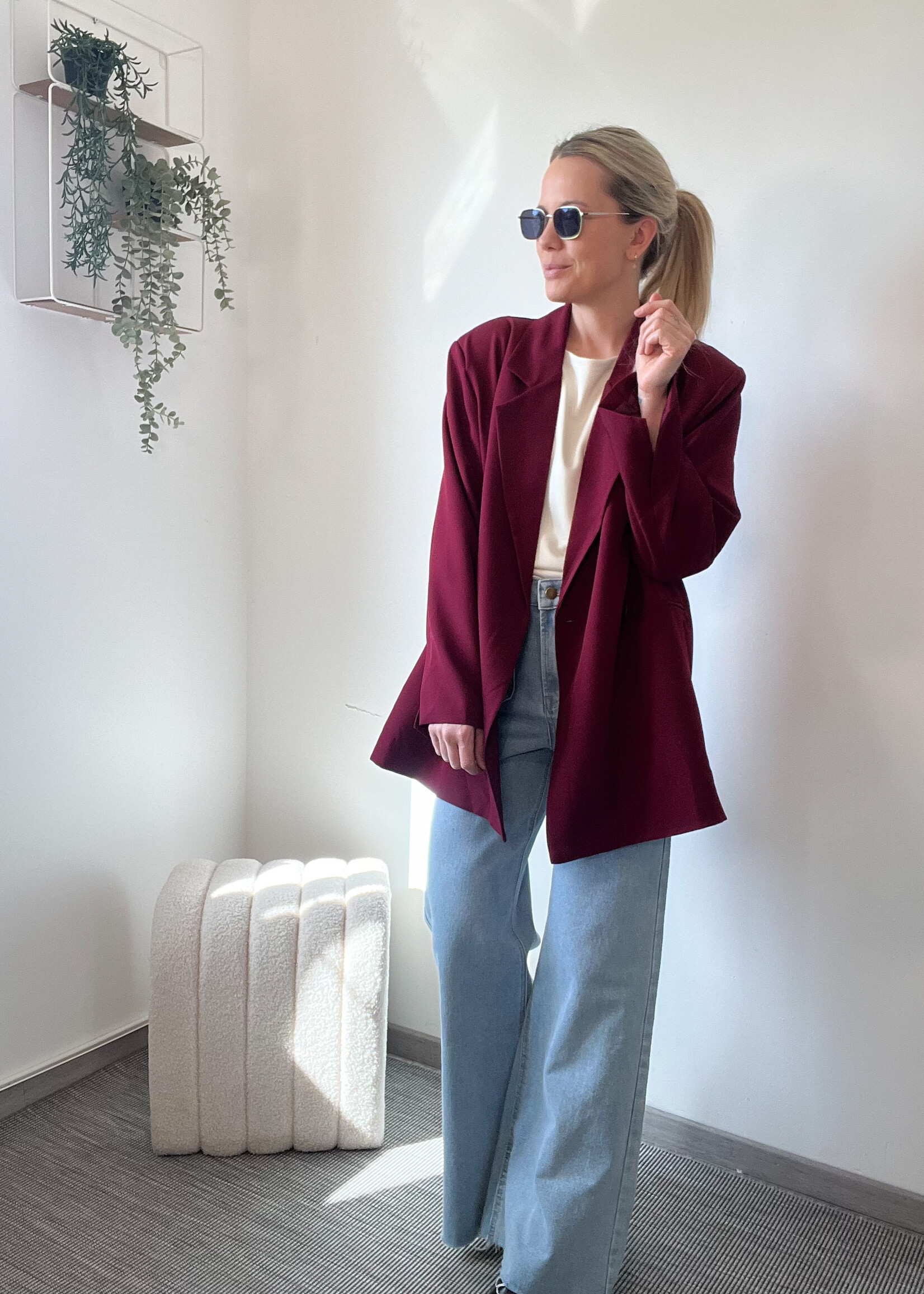 BURGUNDY BLAZER one size