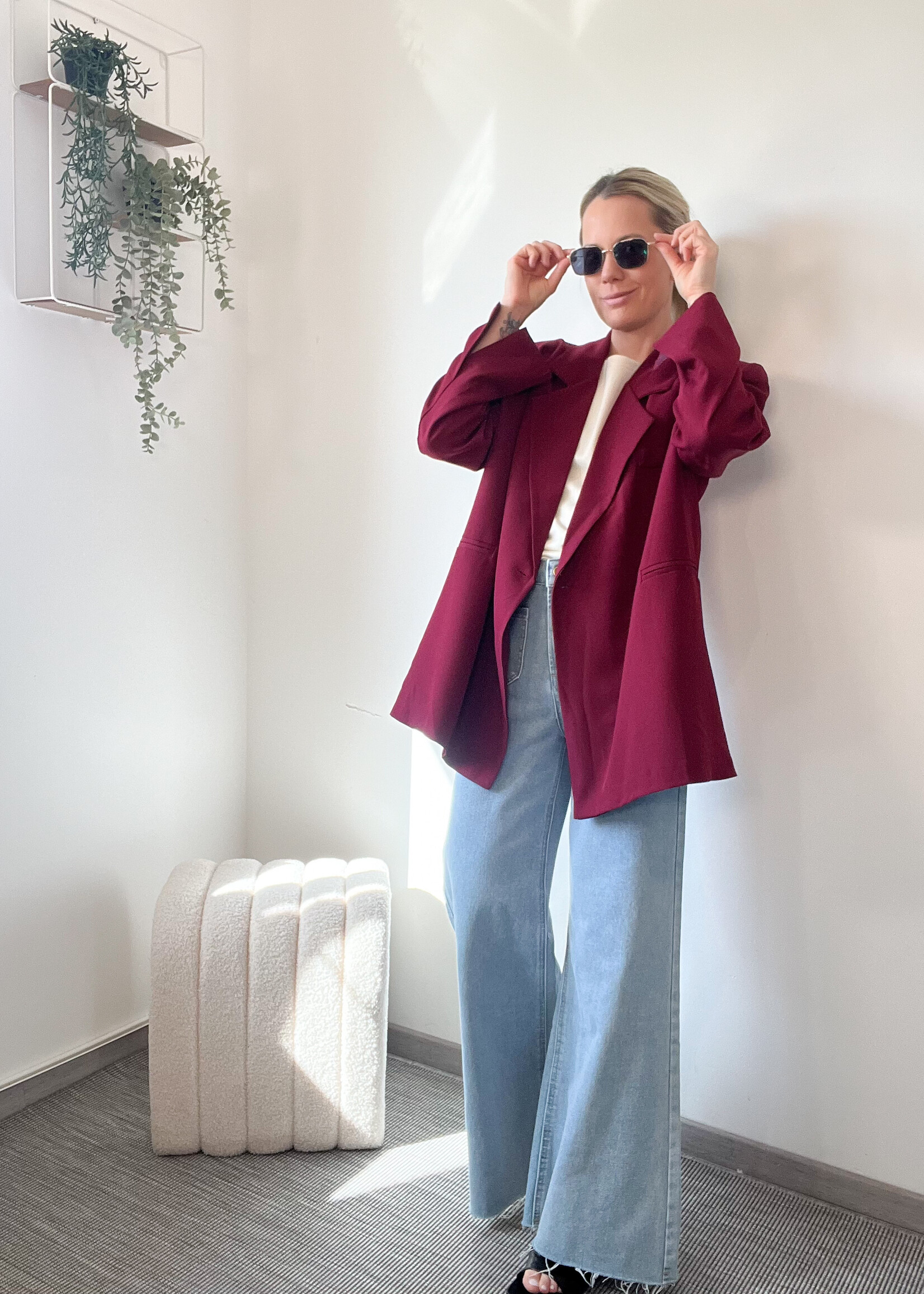 BURGUNDY BLAZER one size