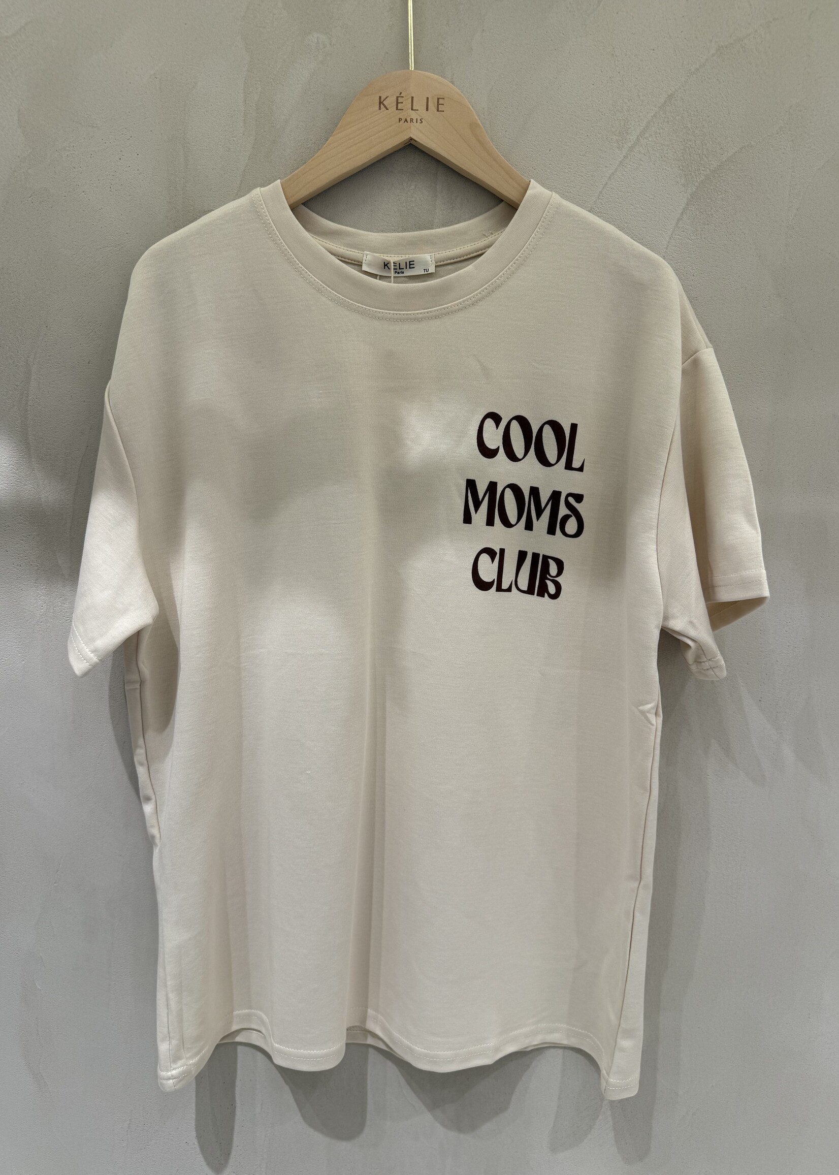 BEIGE MOMS CLUB TEE One size