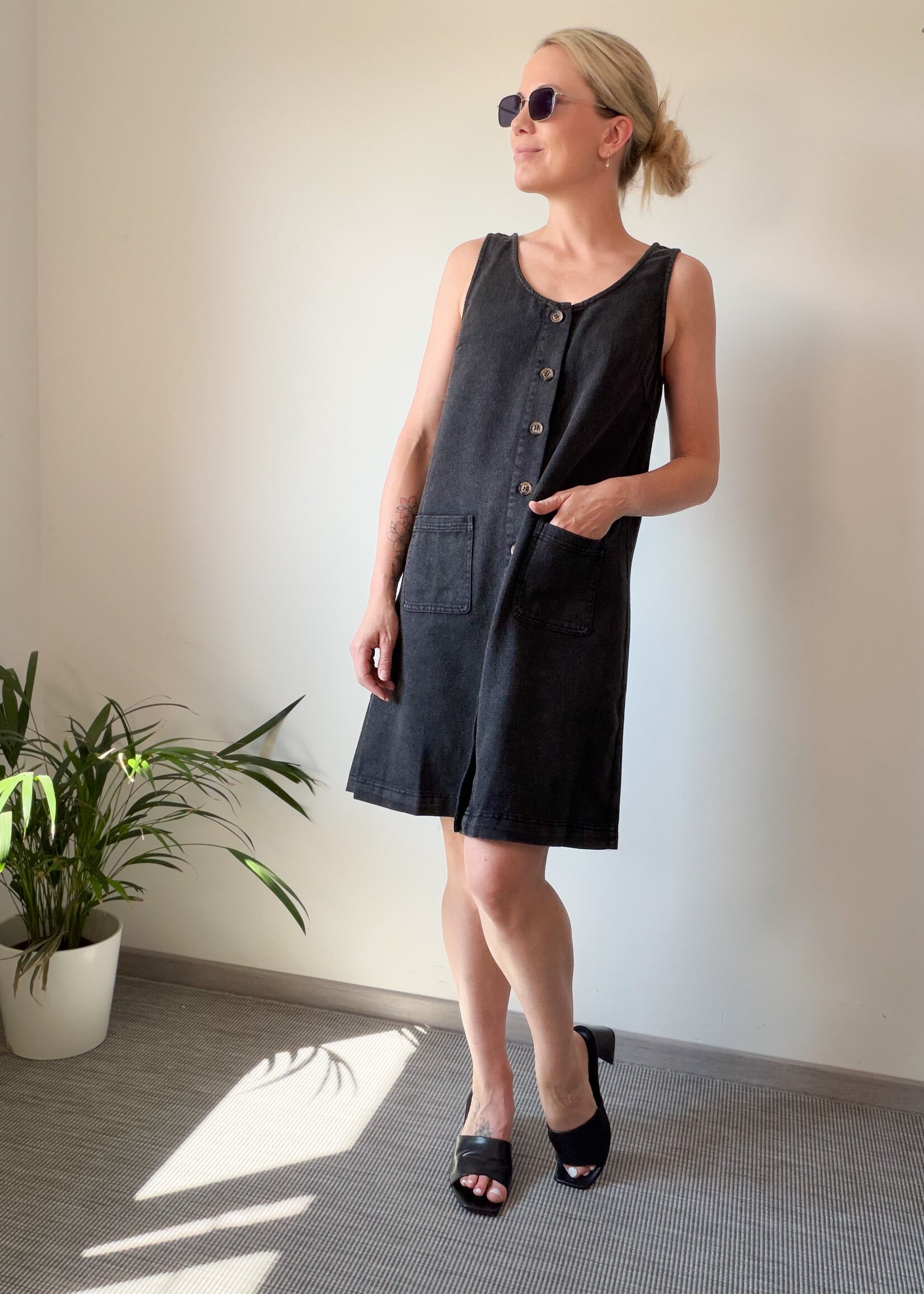 GREY DENIM DRESS