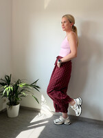 BURGUNDY DOTS PANTS