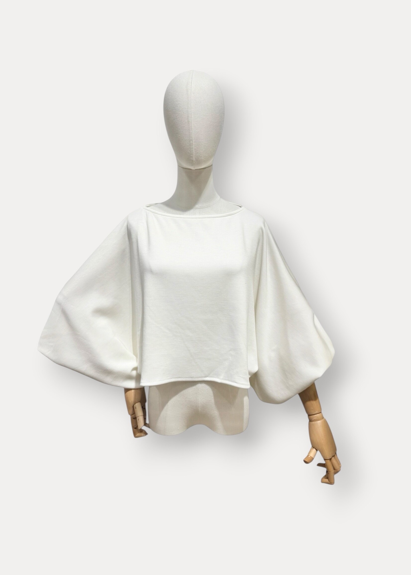 BALLOON SLEEVE ECRU TOP