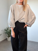 BALLOON SLEEVE GREY TOP