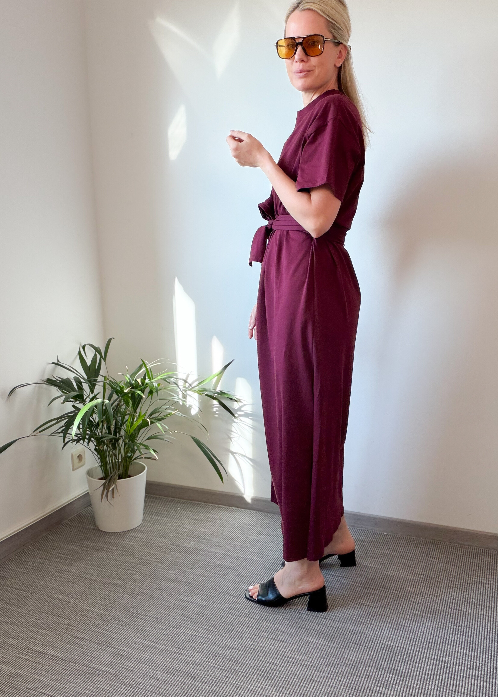 BOBBY DRESS BURGUNDY One size