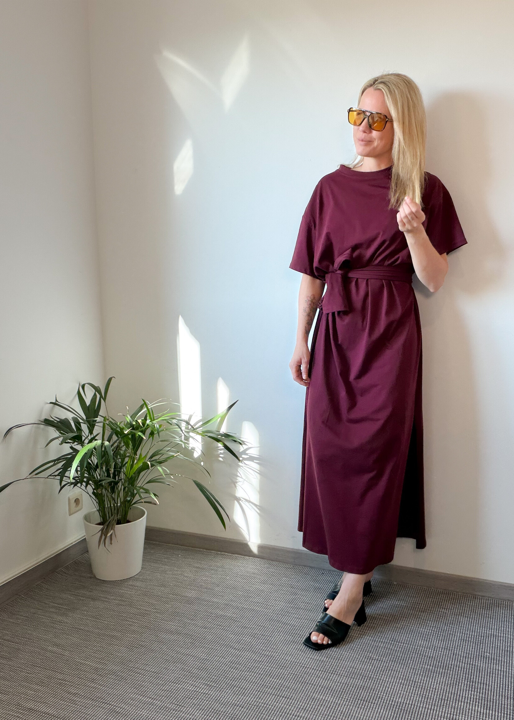 BOBBY DRESS BURGUNDY One size