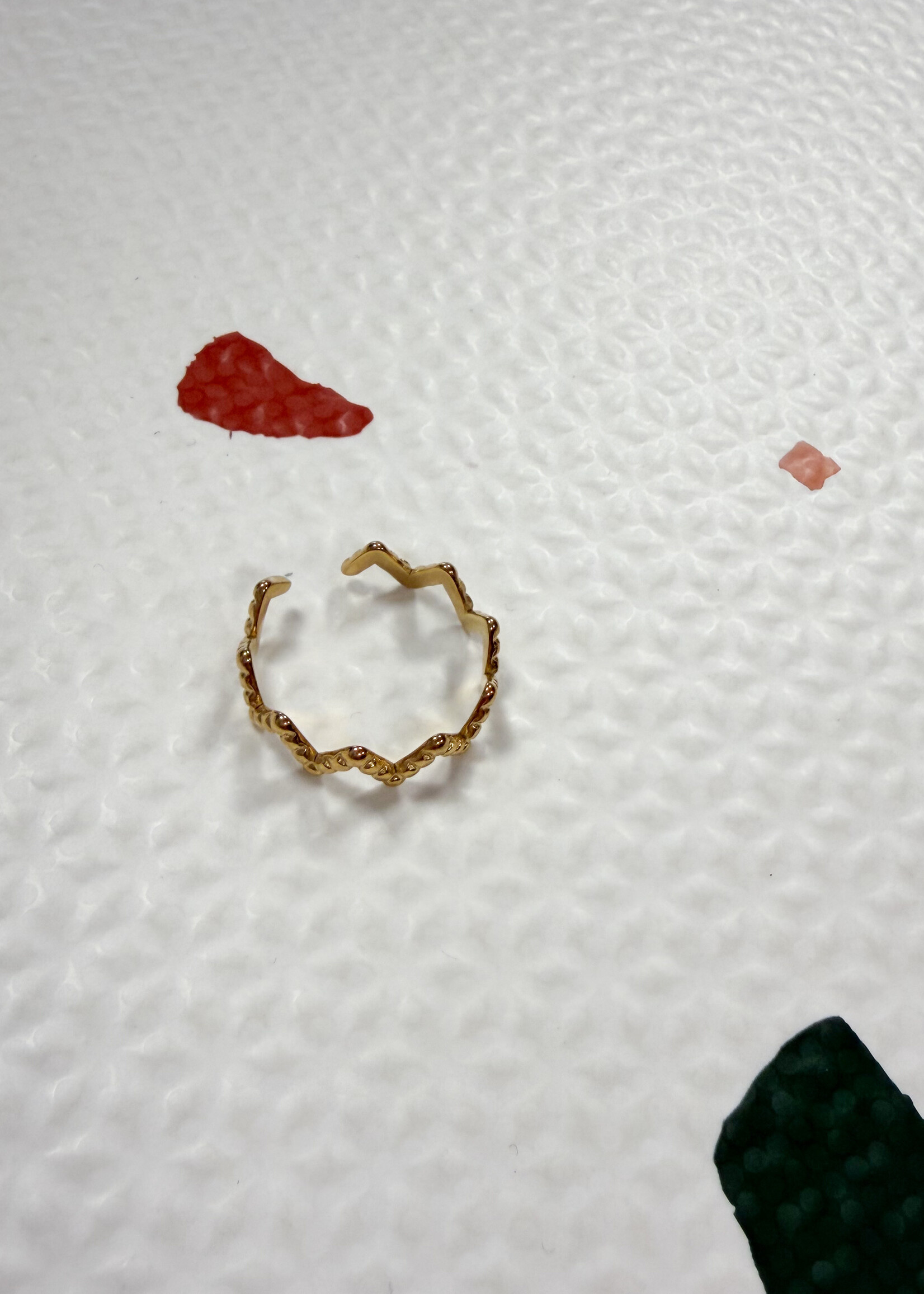 GOLDEN ZIG ZAG RING verstelbaar