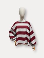TAMMIE TOP GREY BURGUNDY one size