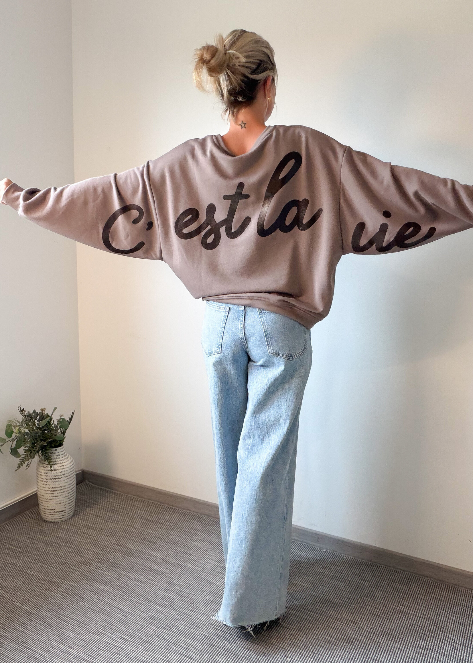 C'EST LA VIE SWEATER TAUPE