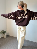 C'EST LA VIE SWEATER CHOCOLAT