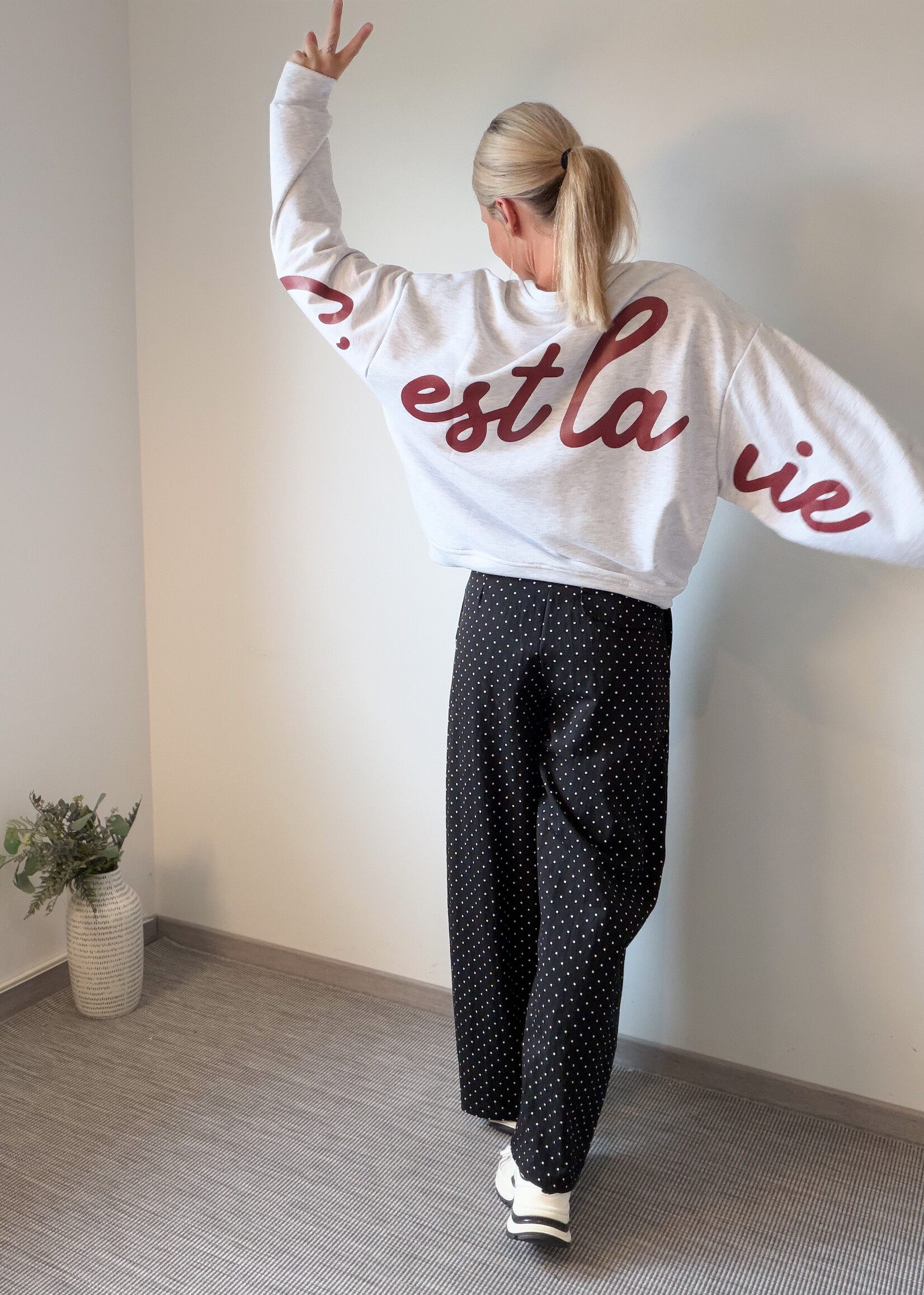 C'EST LA VIE SWEATER GREY one size