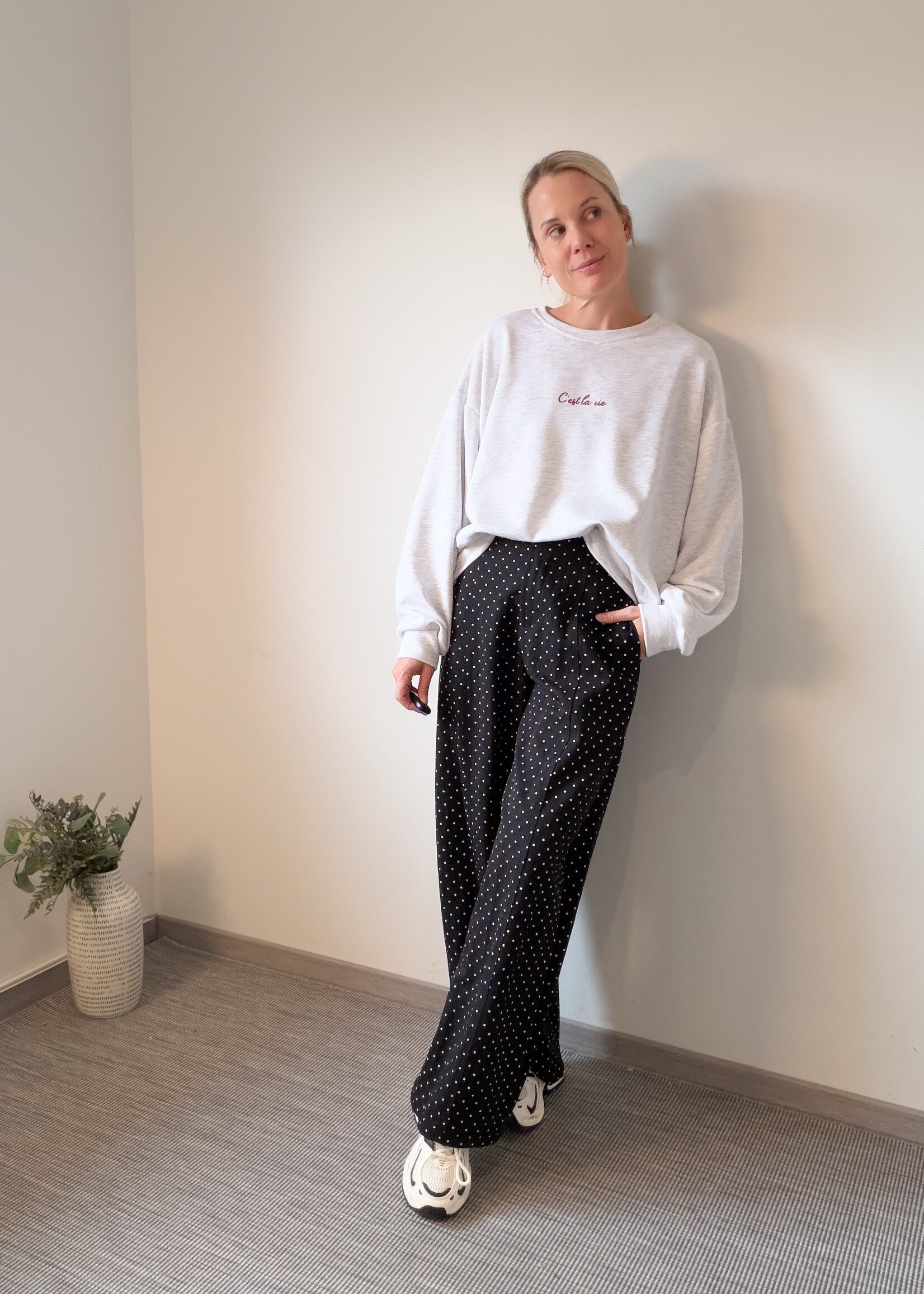 C'EST LA VIE SWEATER GREY one size