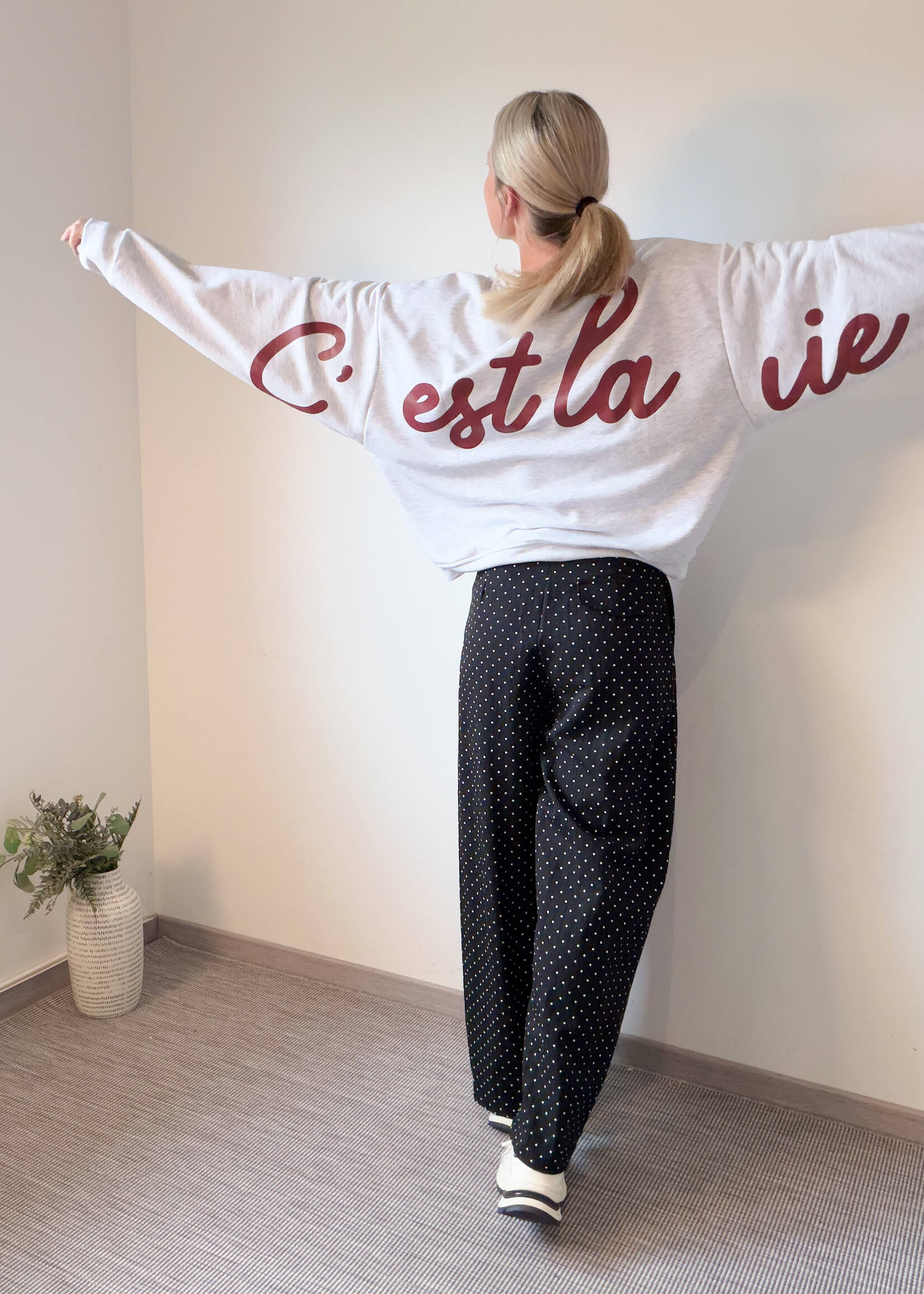 C'EST LA VIE SWEATER GREY one size