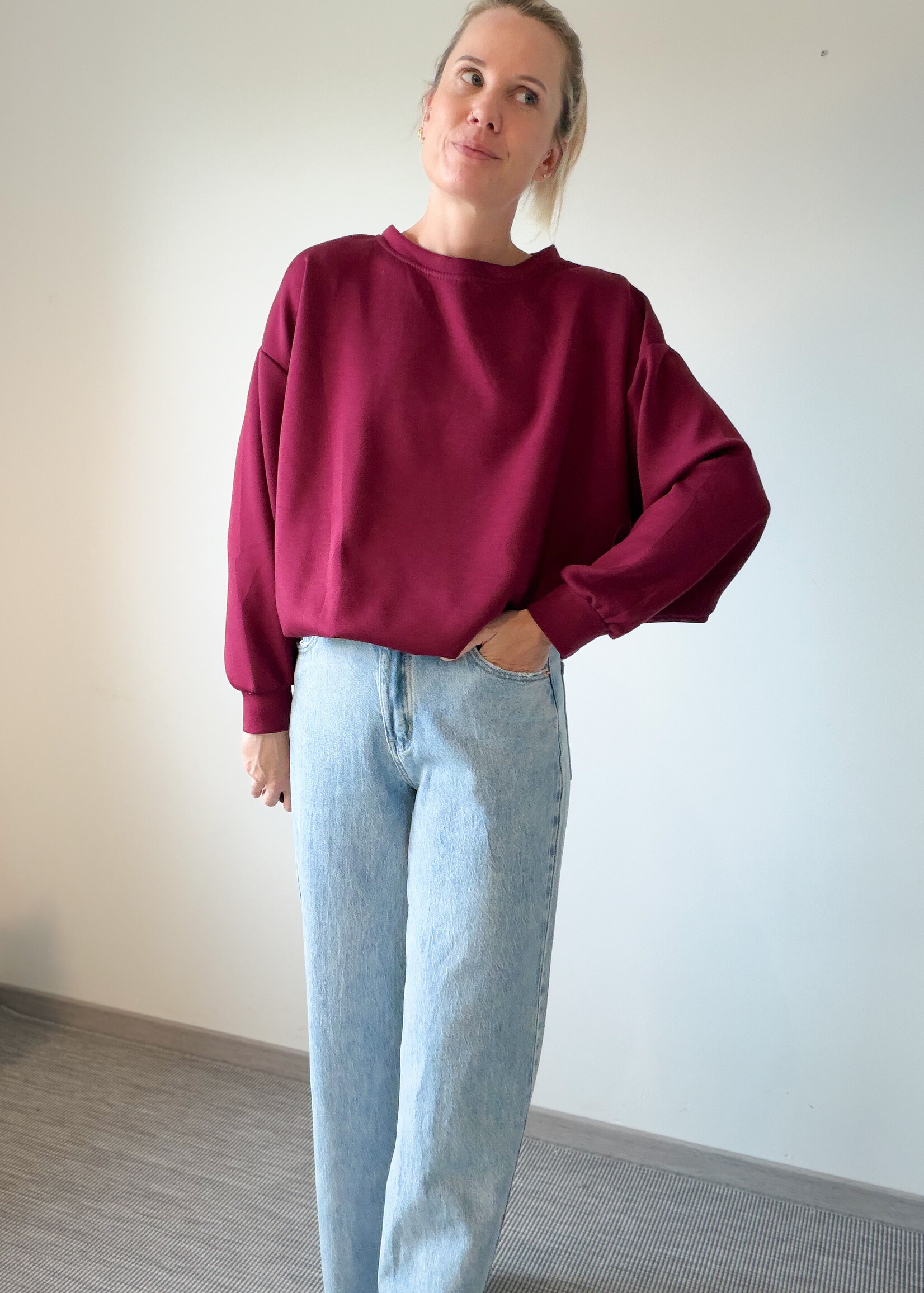 JAIMIE SWEATER BURGUNDY one size