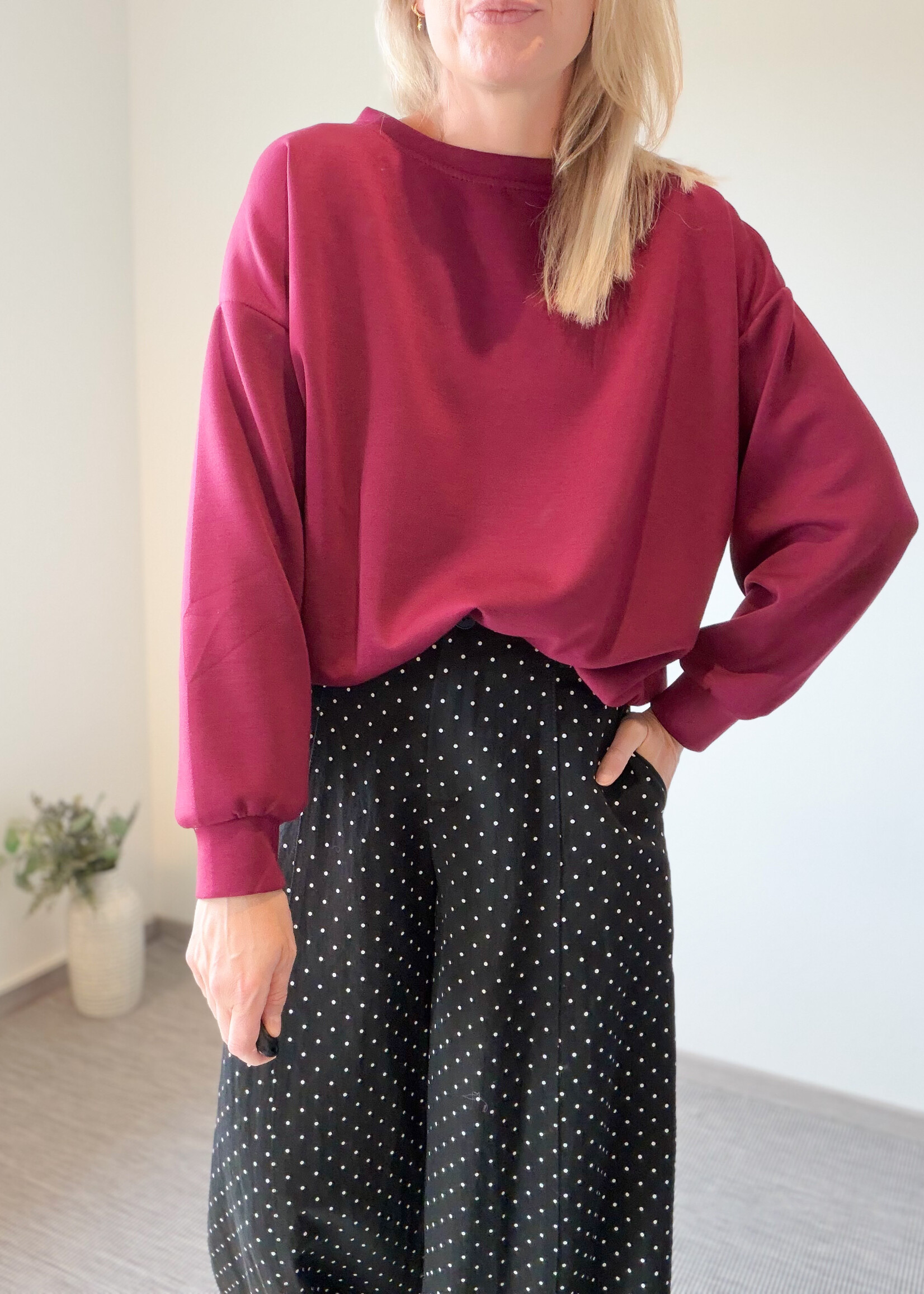 JAIMIE SWEATER BURGUNDY one size