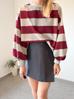 TAMMIE TOP GREY BURGUNDY one size