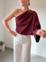 OFFSHOULDER MARIE TOP BURGUNDY one size
